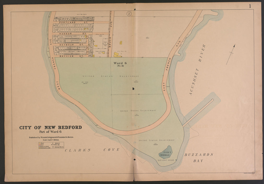 City of New Bedford from Atlas of the City of New Bedford, Massachusetts : Based On Plans In the Office of the City Engineer 1911 by Relic Map Company