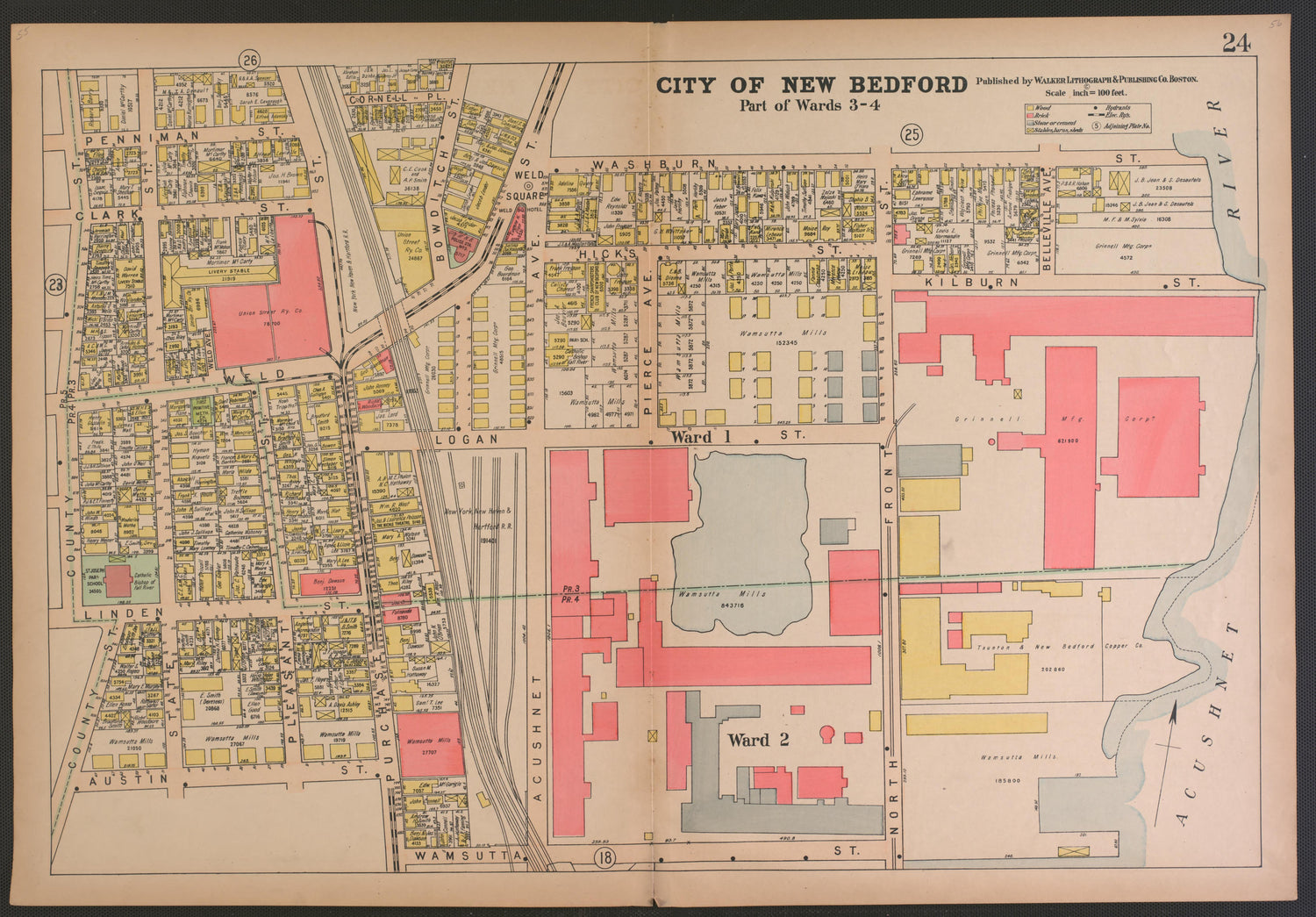 City of New Bedford--continued from Atlas of the City of New Bedford, Massachusetts : Based On Plans In the Office of the City Engineer 1911 by Relic Map Company