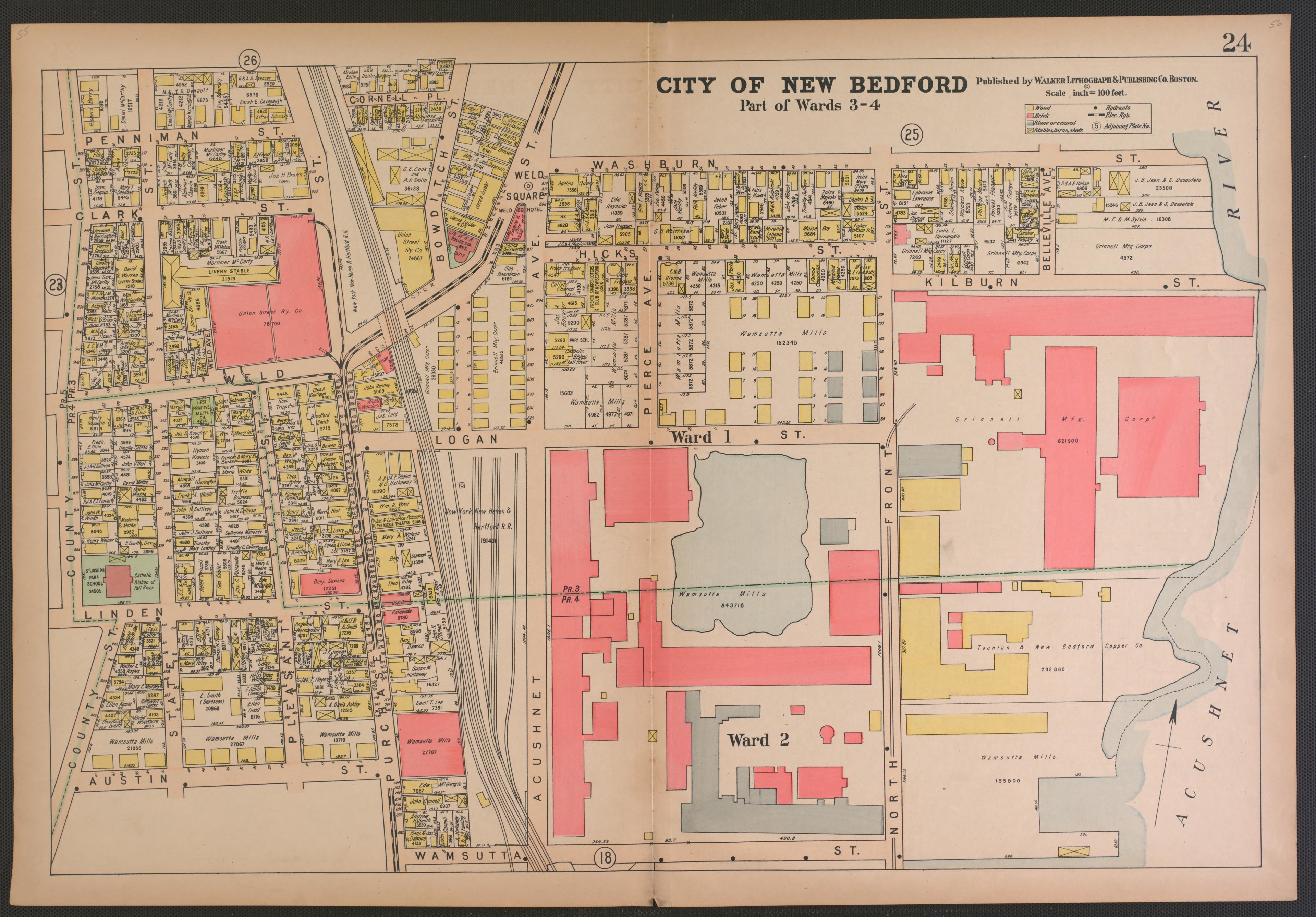 City of New Bedford--continued from Atlas of the City of New Bedford, Massachusetts : Based On Plans In the Office of the City Engineer 1911 by Relic Map Company