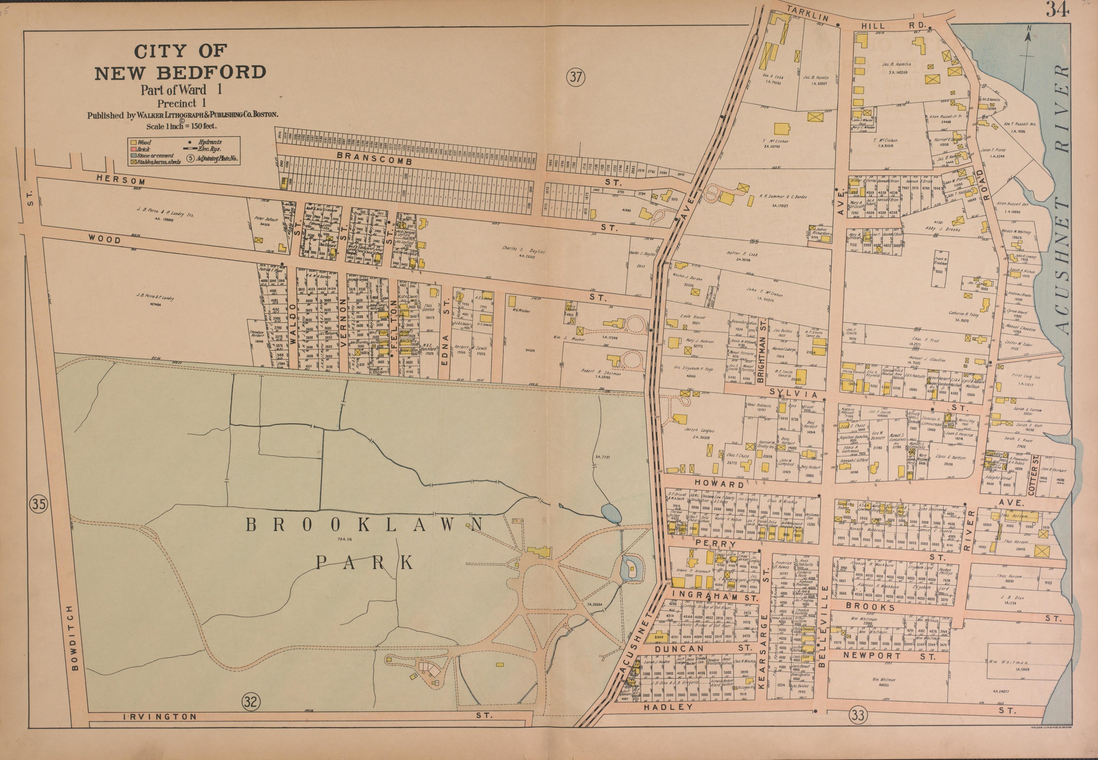City of New Bedford--continued from Atlas of the City of New Bedford, Massachusetts : Based On Plans In the Office of the City Engineer 1911 by Relic Map Company