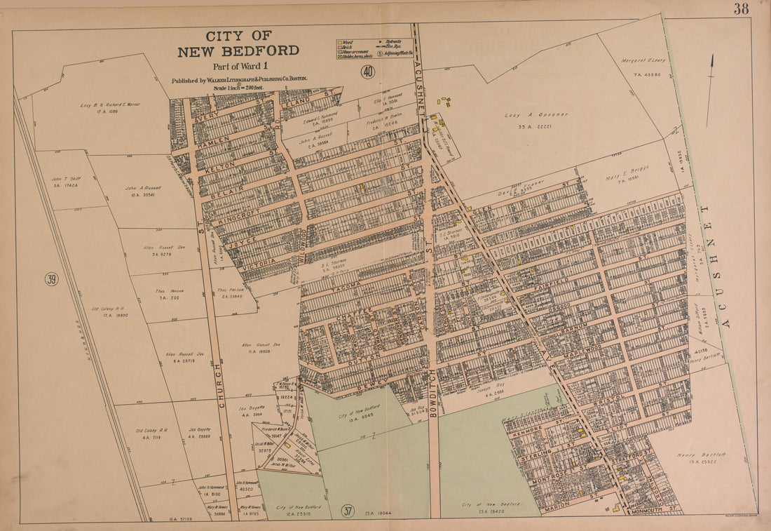 City of New Bedford--continued from Atlas of the City of New Bedford, Massachusetts : Based On Plans In the Office of the City Engineer 1911 by Relic Map Company
