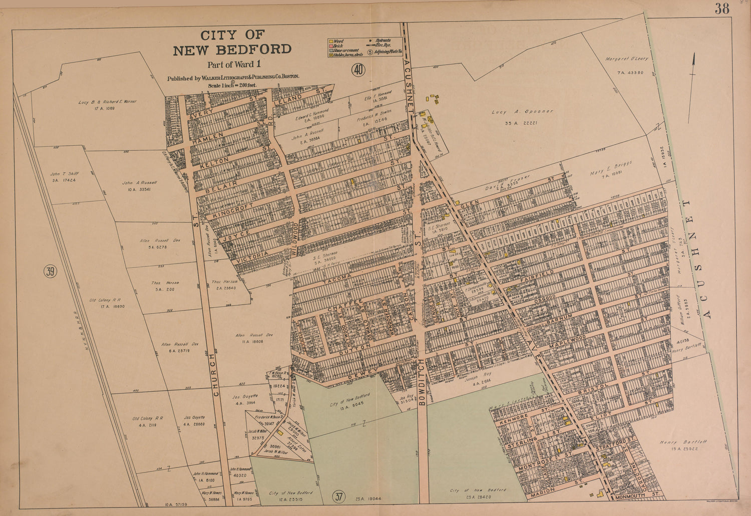 City of New Bedford--continued from Atlas of the City of New Bedford, Massachusetts : Based On Plans In the Office of the City Engineer 1911 by Relic Map Company
