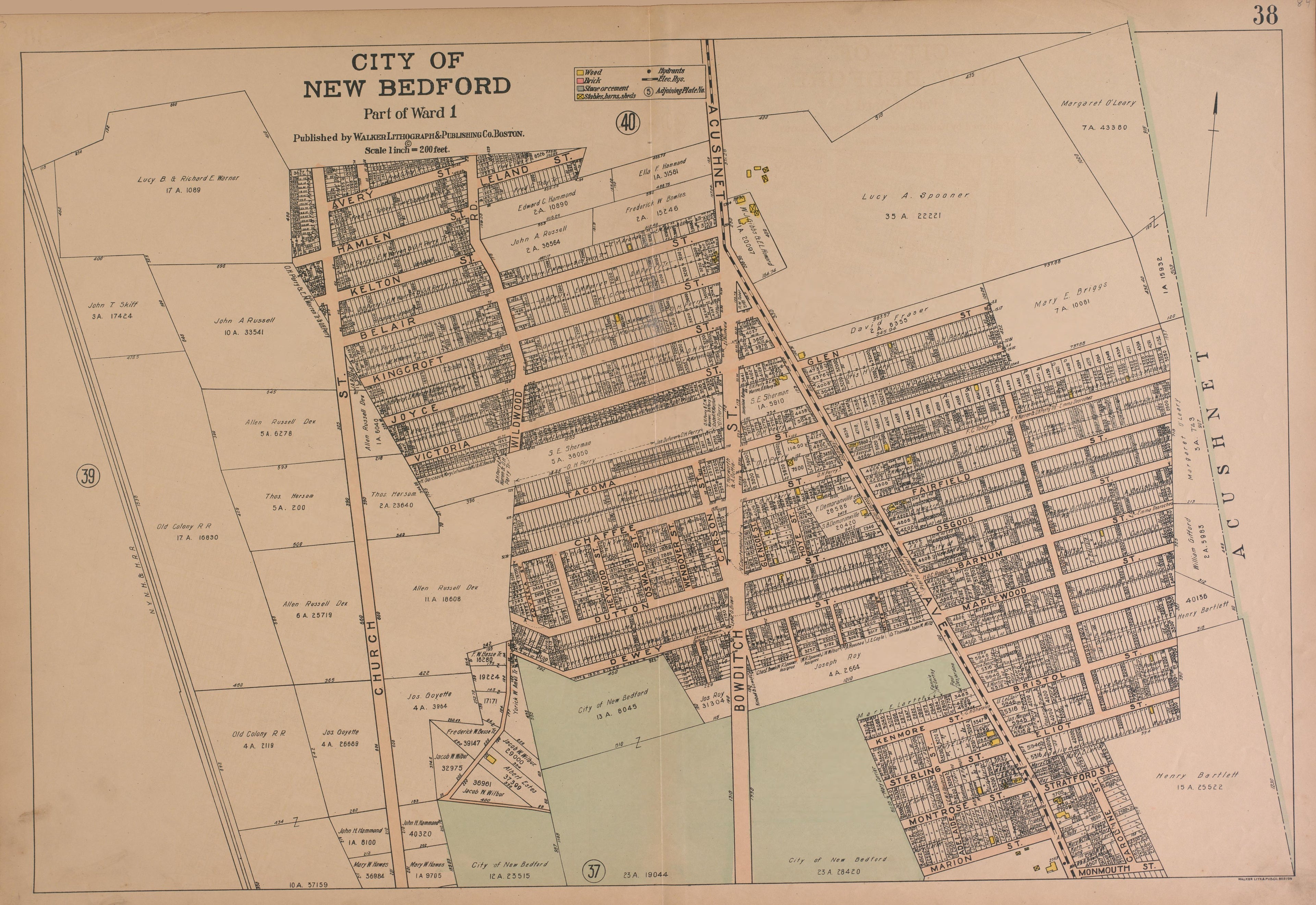 City of New Bedford--continued from Atlas of the City of New Bedford, Massachusetts : Based On Plans In the Office of the City Engineer 1911 by Relic Map Company