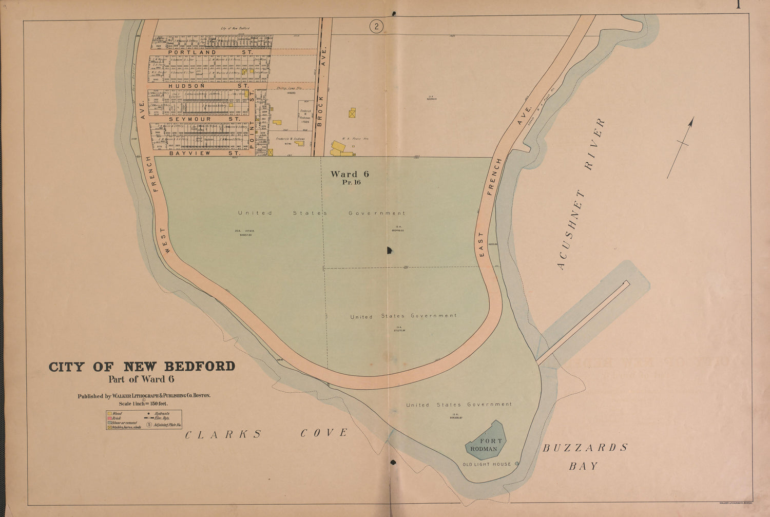 City of New Bedford from Atlas of the City of New Bedford, Massachusetts : Based On Plans In the Office of the City Engineer 1911 by Relic Map Company