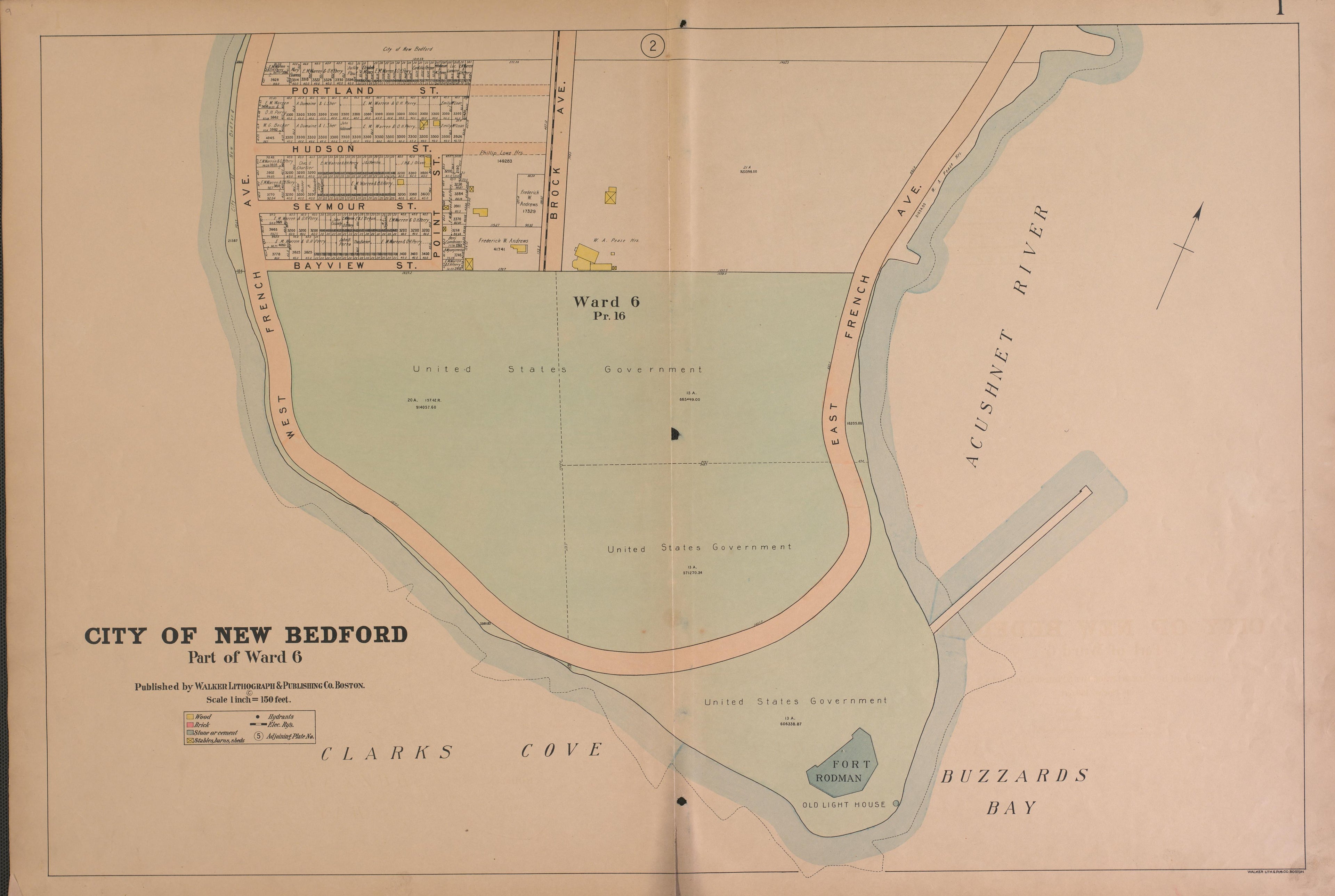 City of New Bedford from Atlas of the City of New Bedford, Massachusetts : Based On Plans In the Office of the City Engineer 1911 by Relic Map Company