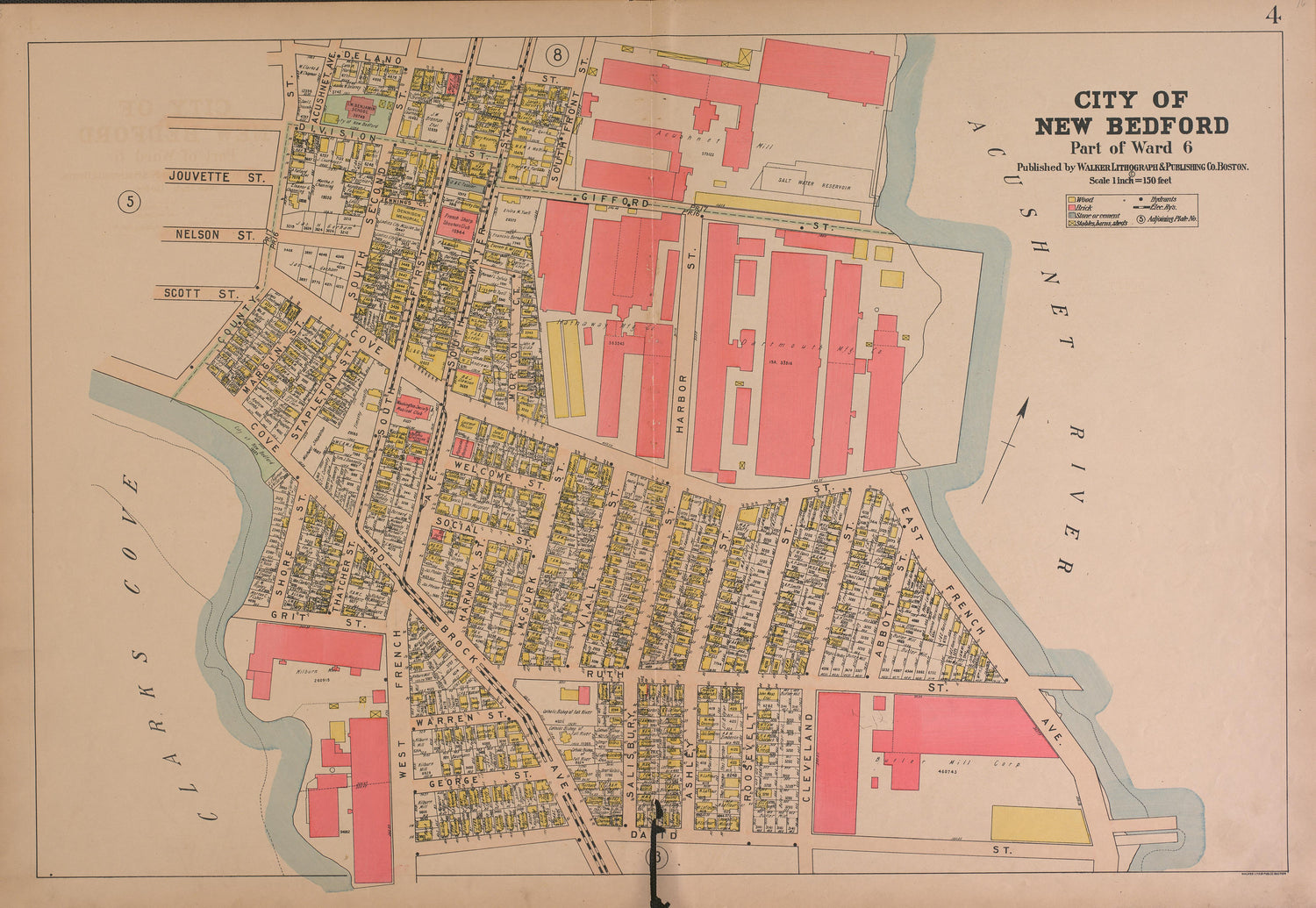 City of New Bedford--continued from Atlas of the City of New Bedford, Massachusetts : Based On Plans In the Office of the City Engineer 1911 by Relic Map Company