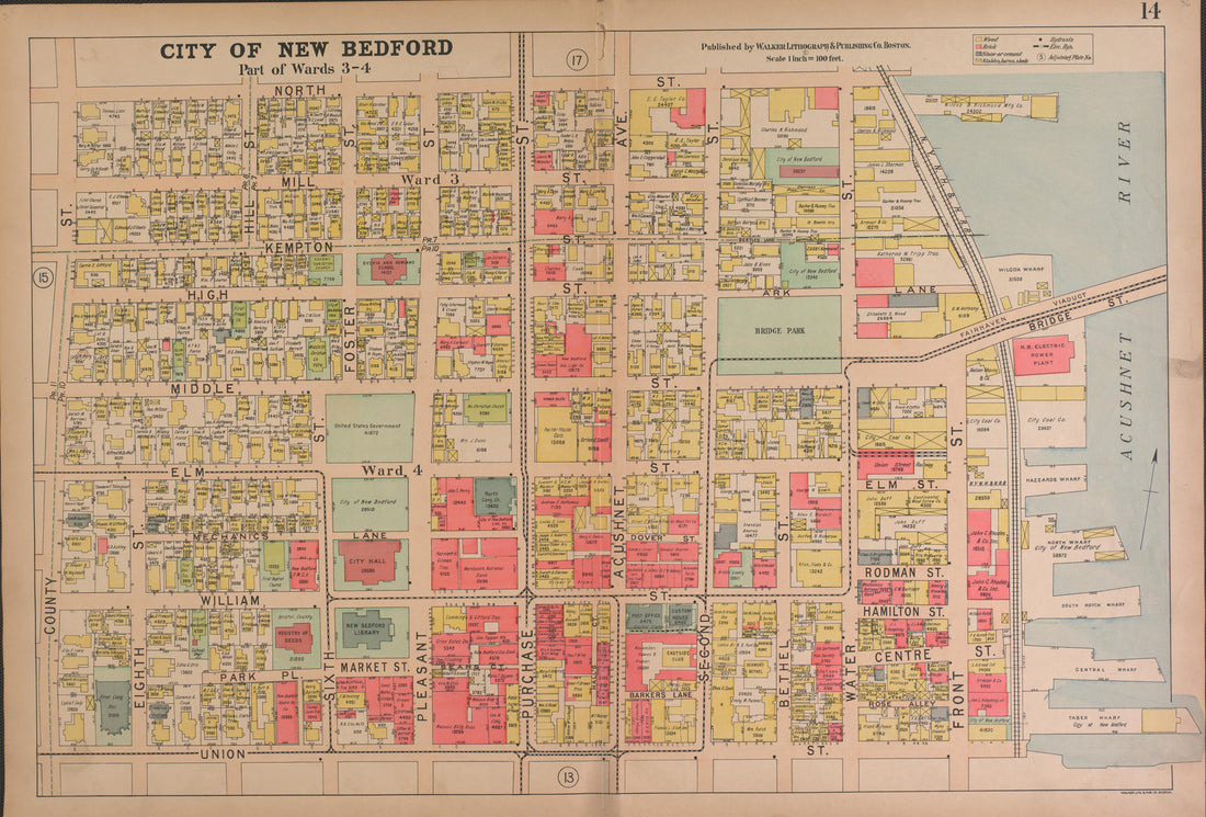 City of New Bedford--continued from Atlas of the City of New Bedford, Massachusetts : Based On Plans In the Office of the City Engineer 1911 by Relic Map Company