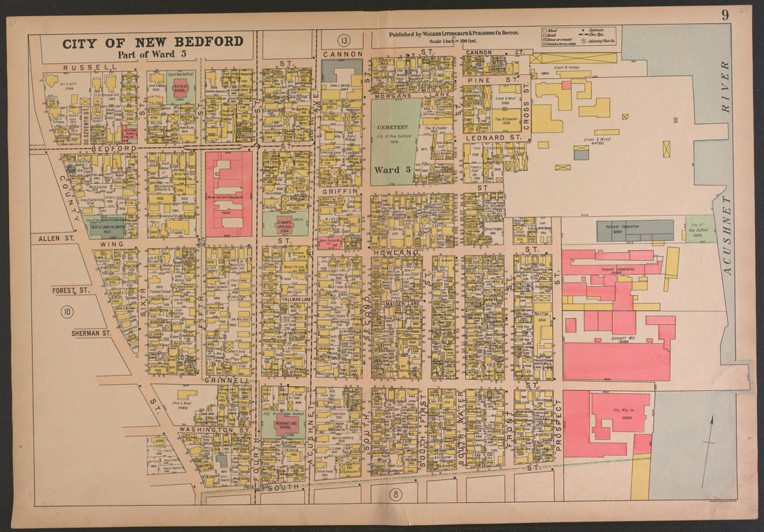 City of New Bedford--continued from Atlas of the City of New Bedford, Massachusetts : Based On Plans In the Office of the City Engineer 1911 by Relic Map Company