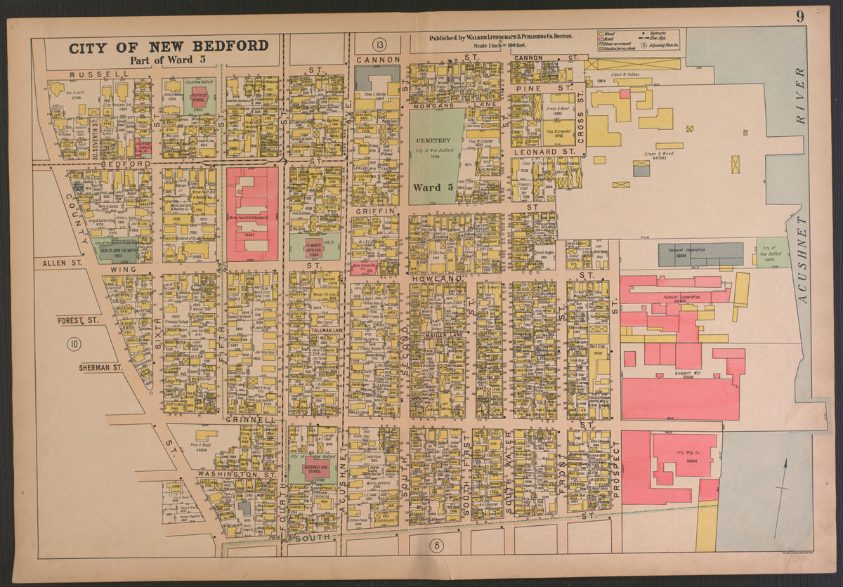 City of New Bedford--continued from Atlas of the City of New Bedford, Massachusetts : Based On Plans In the Office of the City Engineer 1911 by Relic Map Company