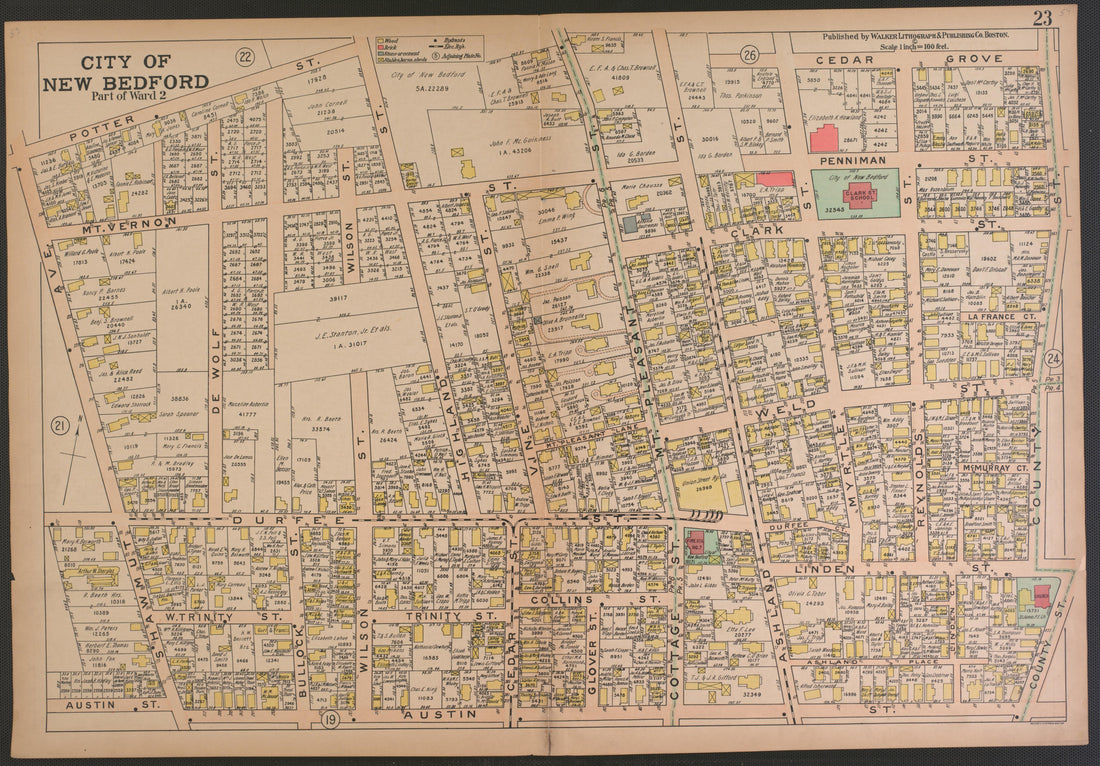 City of New Bedford--continued from Atlas of the City of New Bedford, Massachusetts : Based On Plans In the Office of the City Engineer 1911 by Relic Map Company