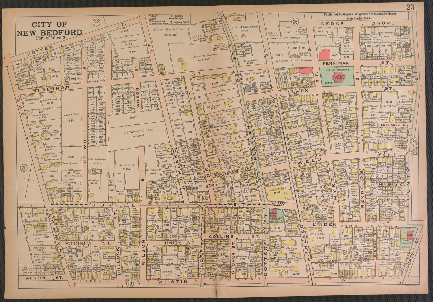 City of New Bedford--continued from Atlas of the City of New Bedford, Massachusetts : Based On Plans In the Office of the City Engineer 1911 by Relic Map Company