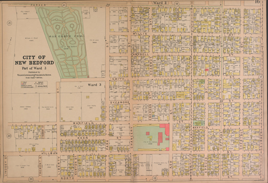 City of New Bedford--continued from Atlas of the City of New Bedford, Massachusetts : Based On Plans In the Office of the City Engineer 1911 by Relic Map Company