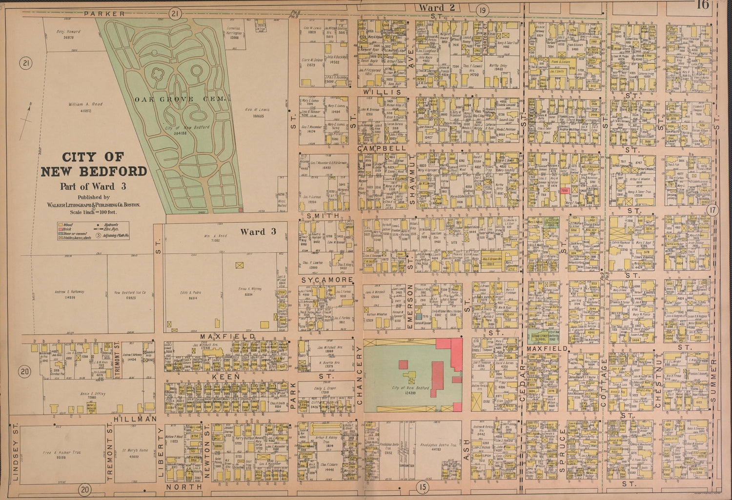 City of New Bedford--continued from Atlas of the City of New Bedford, Massachusetts : Based On Plans In the Office of the City Engineer 1911 by Relic Map Company