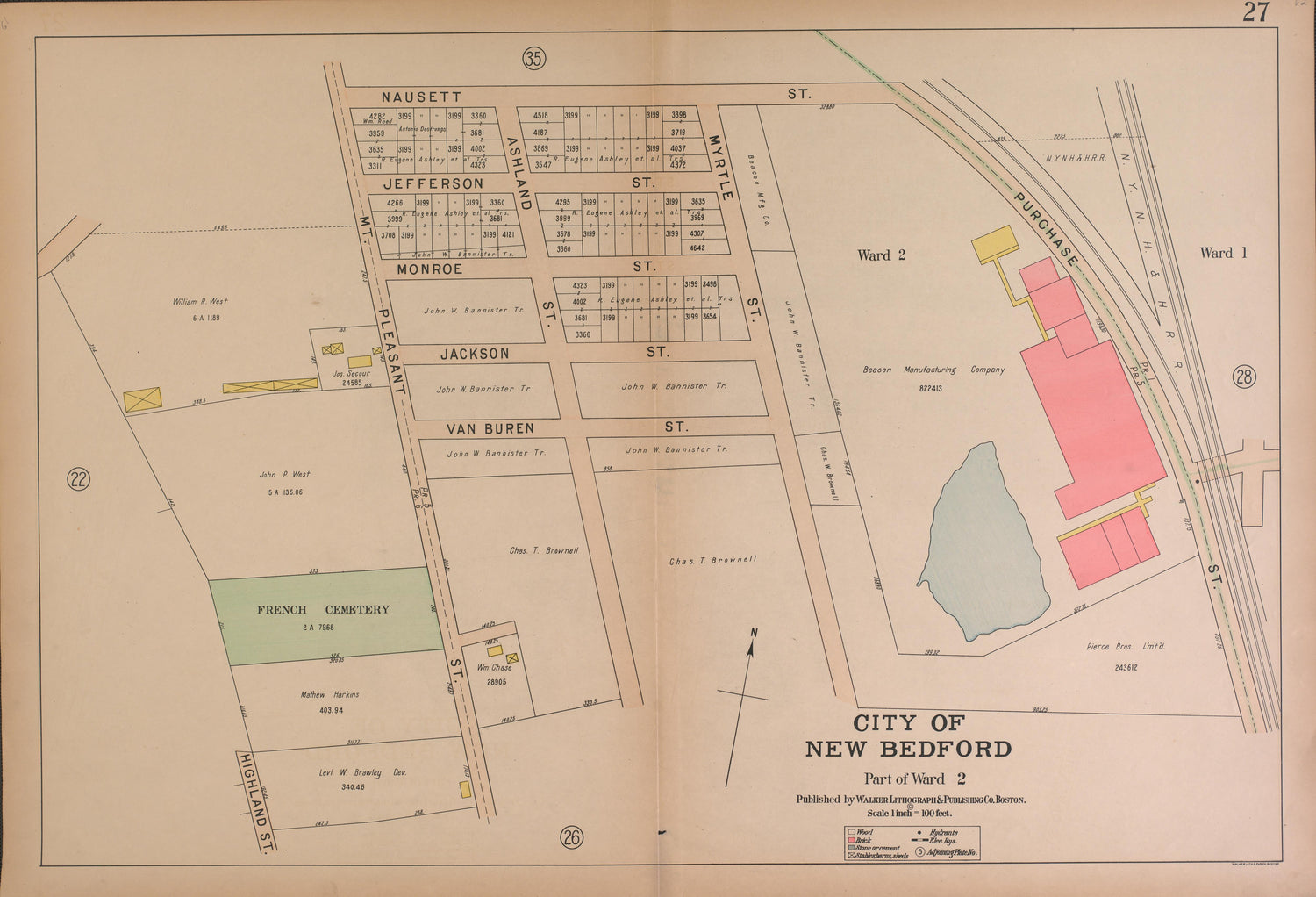 City of New Bedford--continued from Atlas of the City of New Bedford, Massachusetts : Based On Plans In the Office of the City Engineer 1911 by Relic Map Company