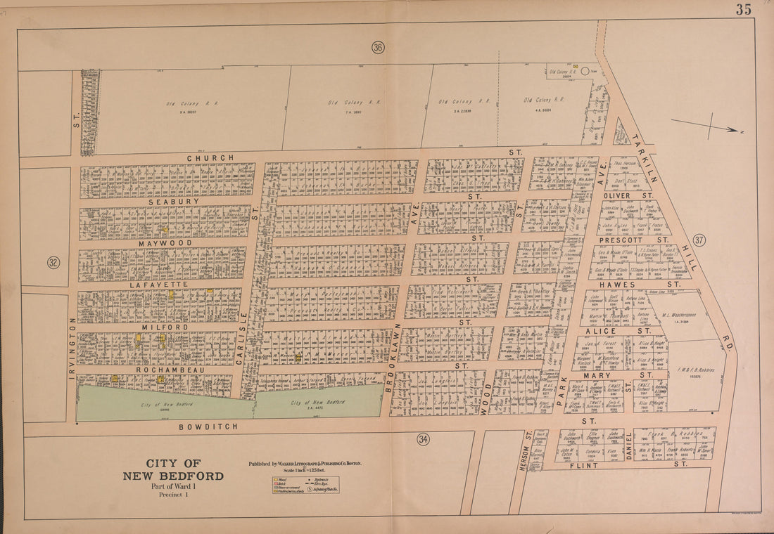 City of New Bedford--continued from Atlas of the City of New Bedford, Massachusetts : Based On Plans In the Office of the City Engineer 1911 by Relic Map Company