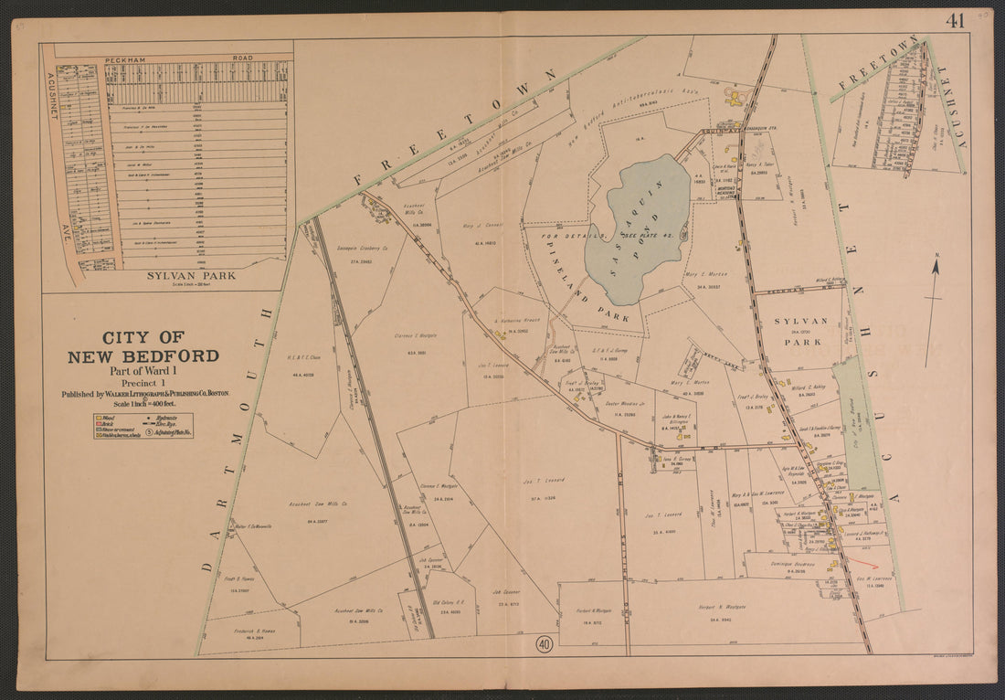 Image 97 of Atlas of the City of New Bedford, Massachusetts : Based On Plans In the Office of the City Engineer. from Atlas of the City of New Bedford, Massachusetts : Based On Plans In the Office of the City Engineer 1911 by Relic Map Company