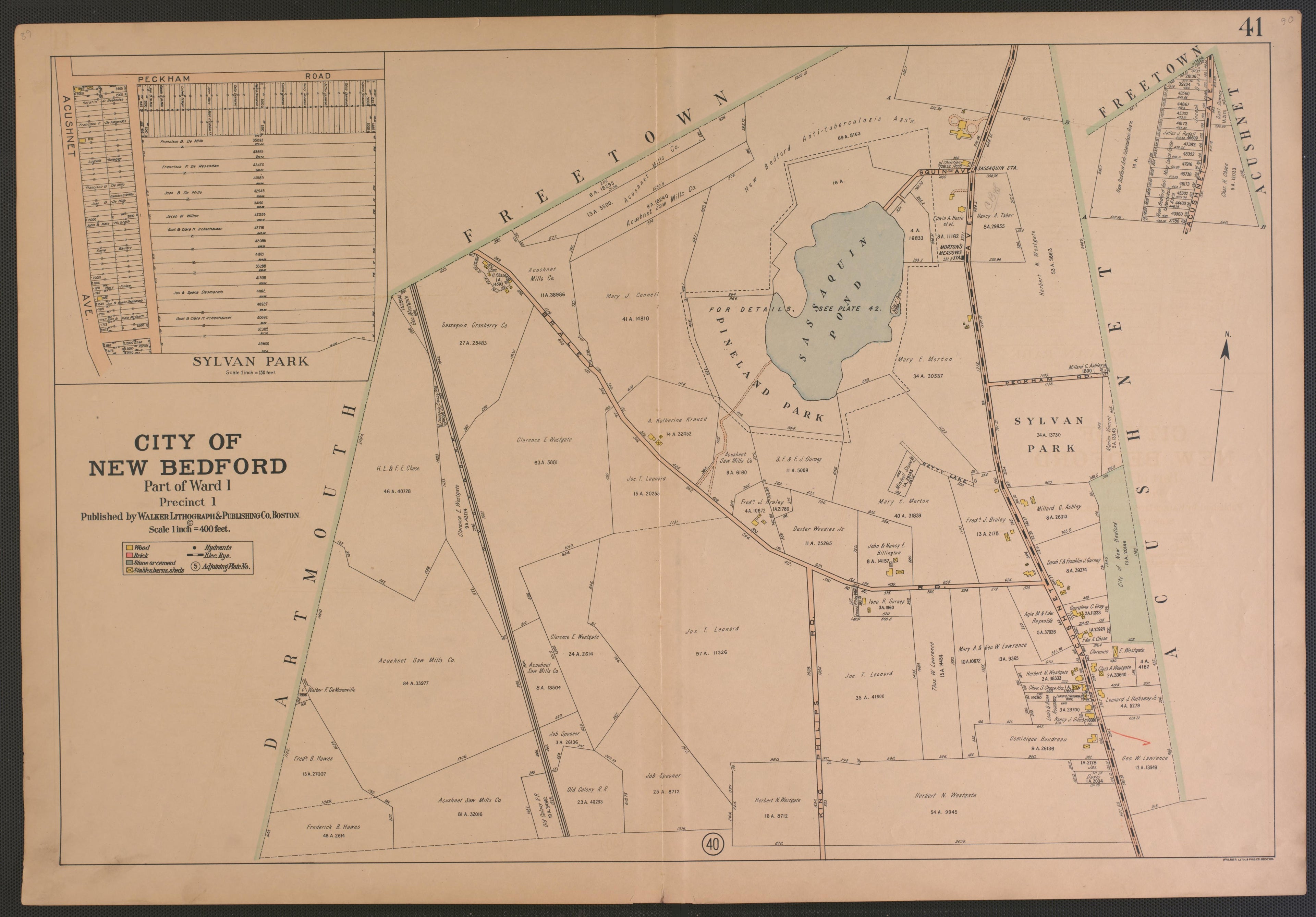 Image 97 of Atlas of the City of New Bedford, Massachusetts : Based On Plans In the Office of the City Engineer. from Atlas of the City of New Bedford, Massachusetts : Based On Plans In the Office of the City Engineer 1911 by Relic Map Company