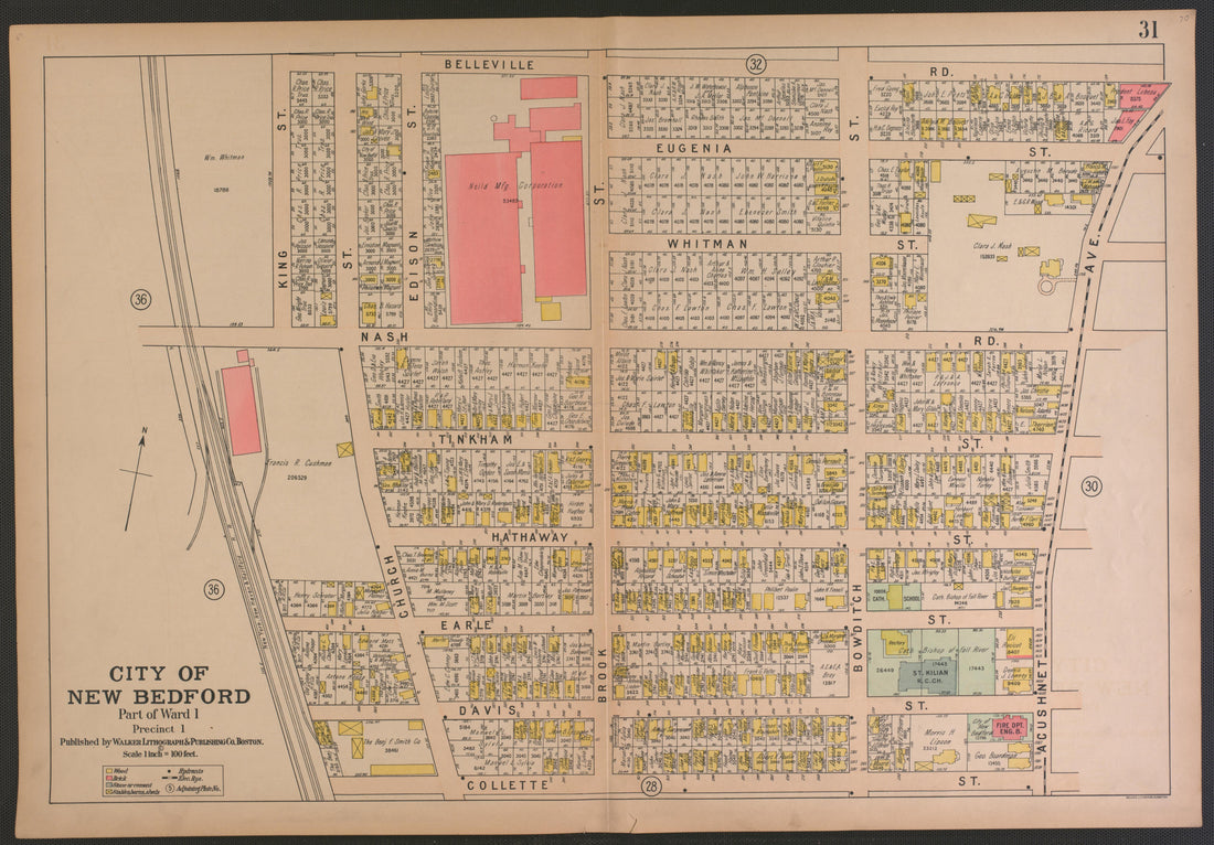 City of New Bedford--continued from Atlas of the City of New Bedford, Massachusetts : Based On Plans In the Office of the City Engineer 1911 by Relic Map Company
