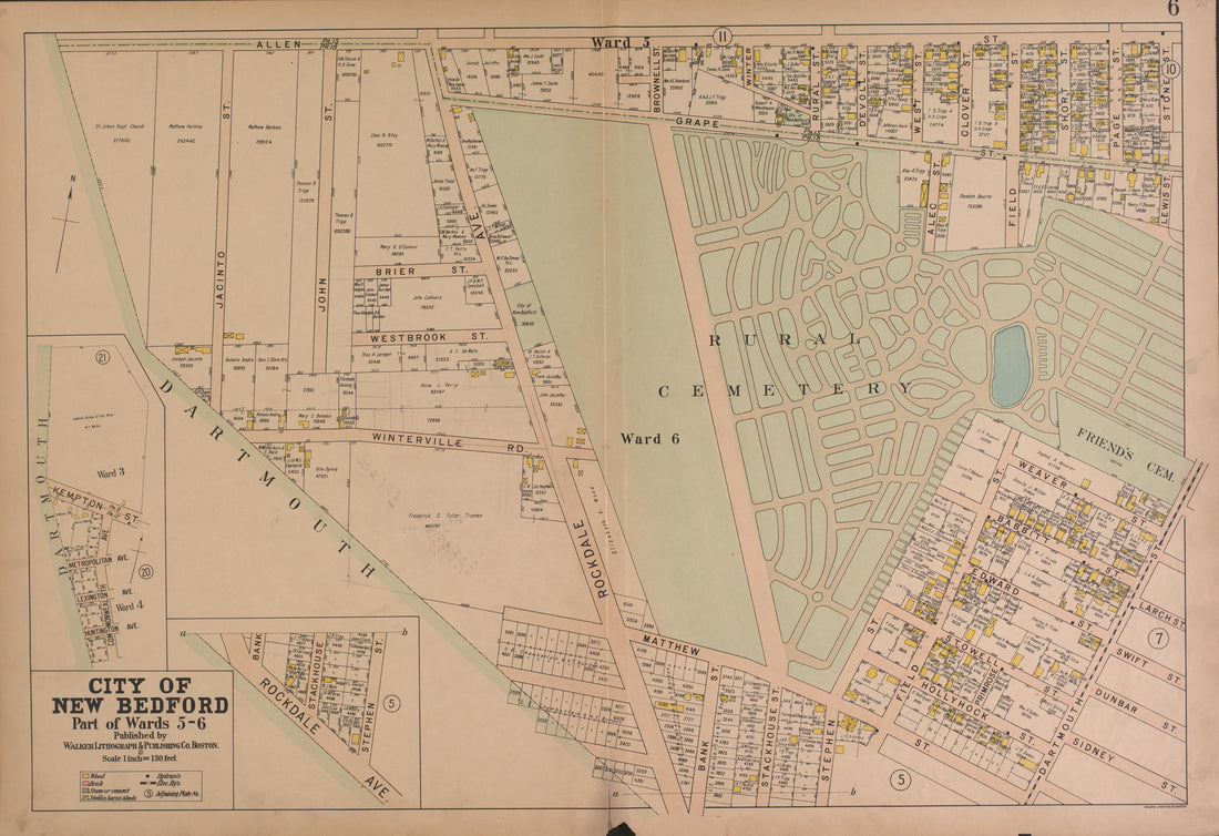 City of New Bedford--continued from Atlas of the City of New Bedford, Massachusetts : Based On Plans In the Office of the City Engineer 1911 by Relic Map Company