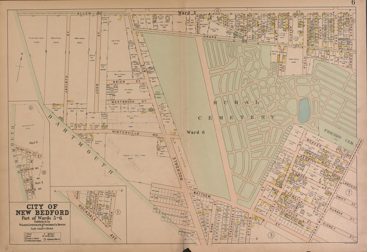City of New Bedford--continued from Atlas of the City of New Bedford, Massachusetts : Based On Plans In the Office of the City Engineer 1911 by Relic Map Company