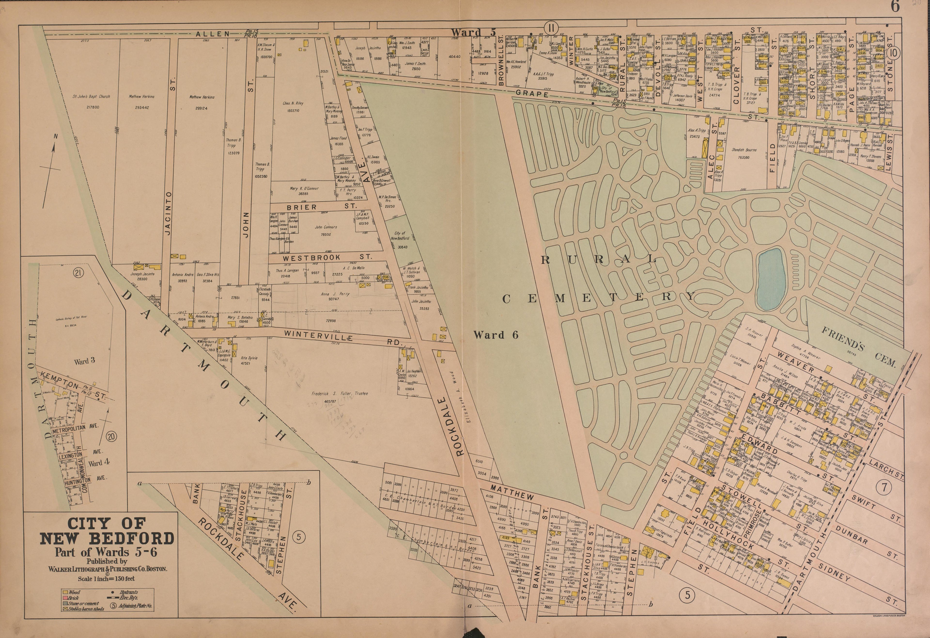City of New Bedford--continued from Atlas of the City of New Bedford, Massachusetts : Based On Plans In the Office of the City Engineer 1911 by Relic Map Company