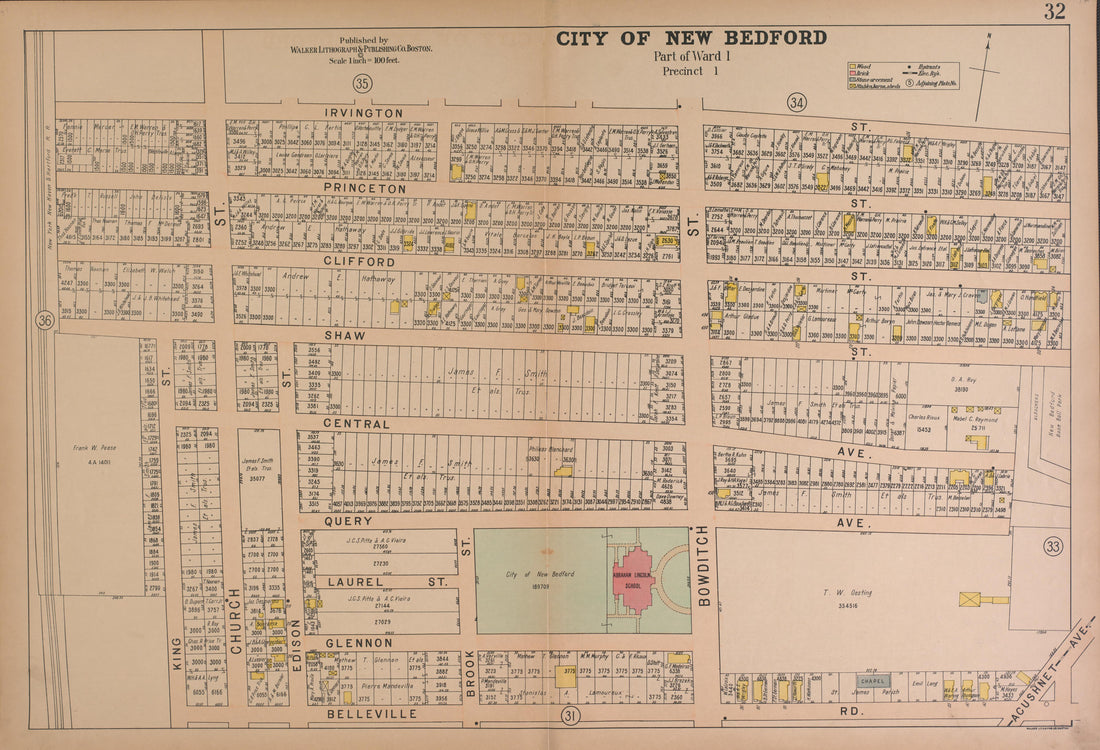 City of New Bedford--continued from Atlas of the City of New Bedford, Massachusetts : Based On Plans In the Office of the City Engineer 1911 by Relic Map Company