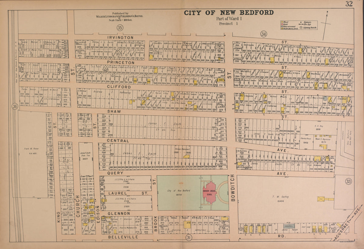 City of New Bedford--continued from Atlas of the City of New Bedford, Massachusetts : Based On Plans In the Office of the City Engineer 1911 by Relic Map Company