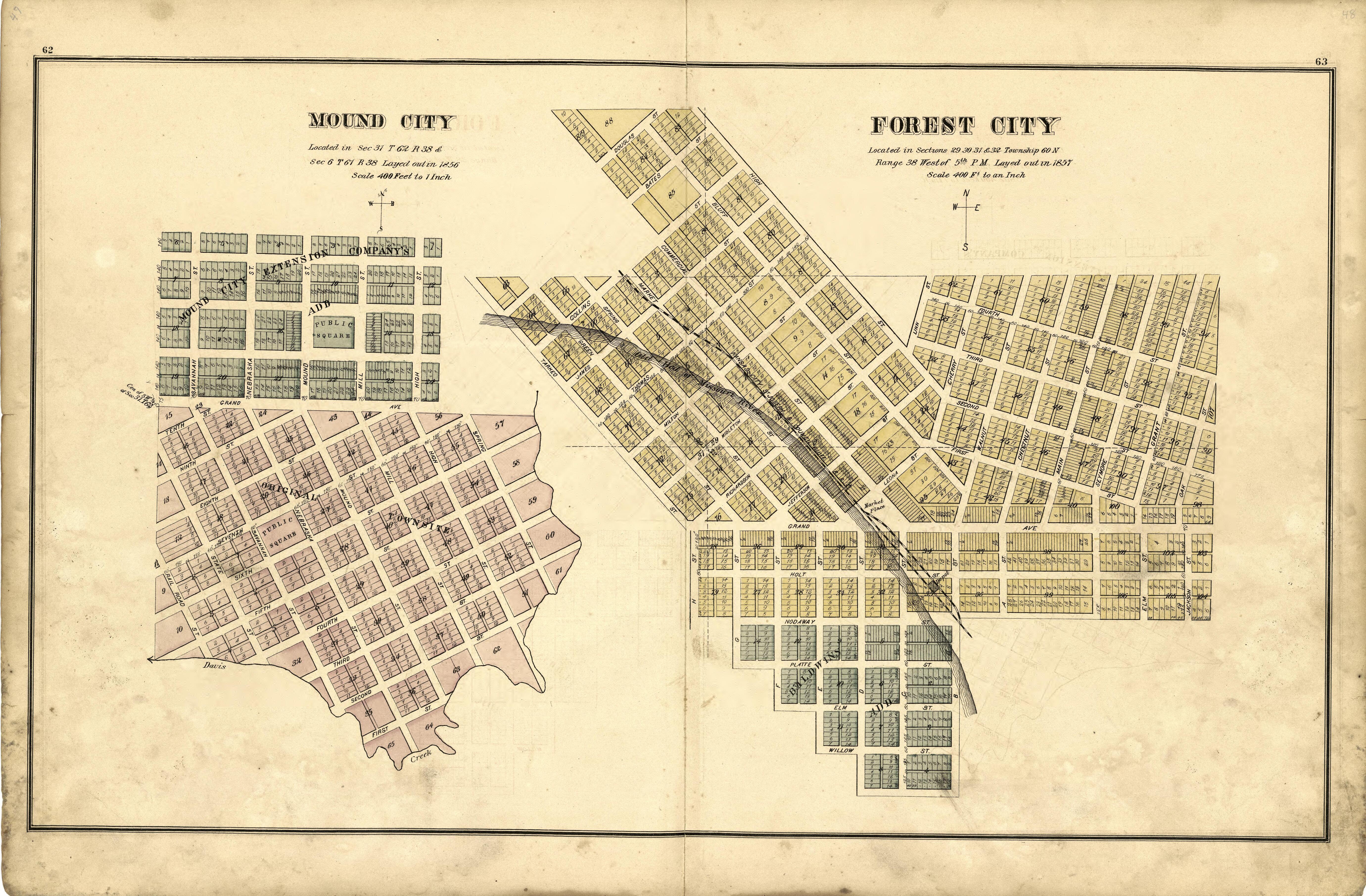 This old map of Holt County, Missouri,  was created by Brink, McDonough &amp; Co in 1877