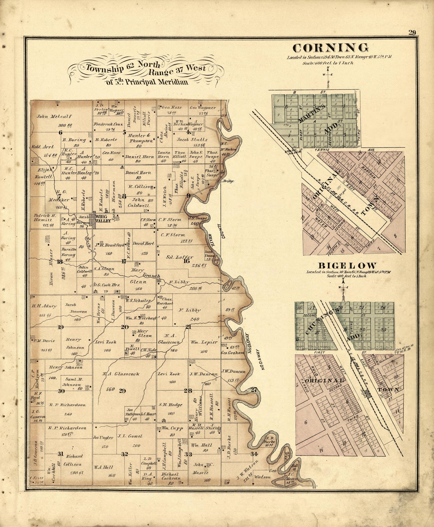 This old map of Holt County, Missouri,  was created by Brink, McDonough &amp; Co in 1877