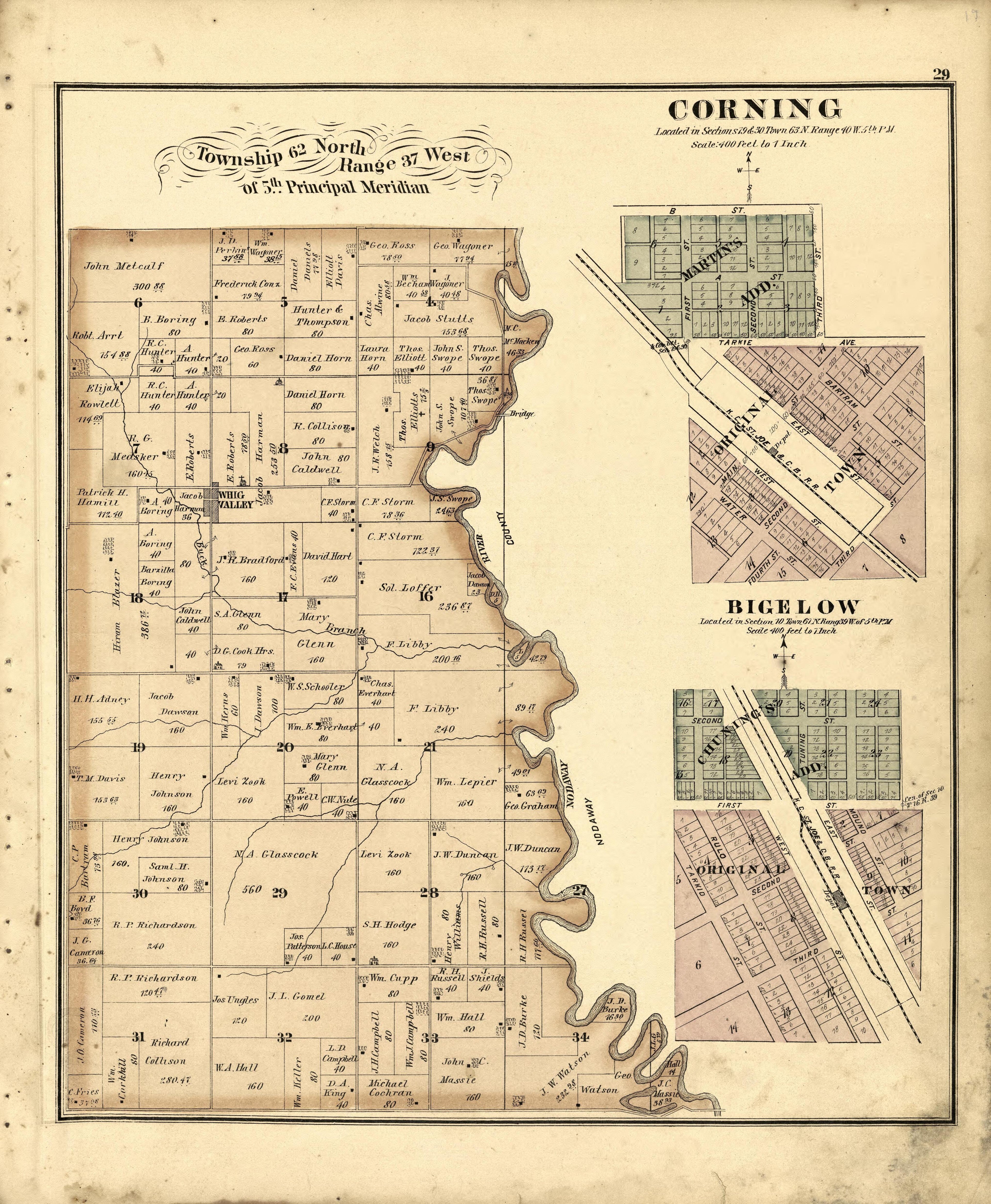 This old map of Holt County, Missouri,  was created by Brink, McDonough &amp; Co in 1877