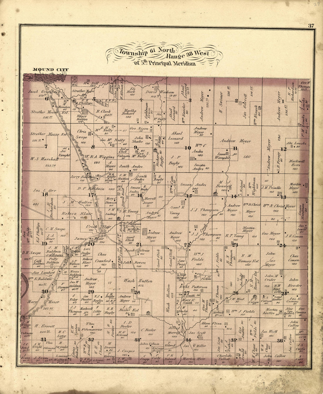 This old map of Holt County, Missouri,  was created by Brink, McDonough &amp; Co in 1877