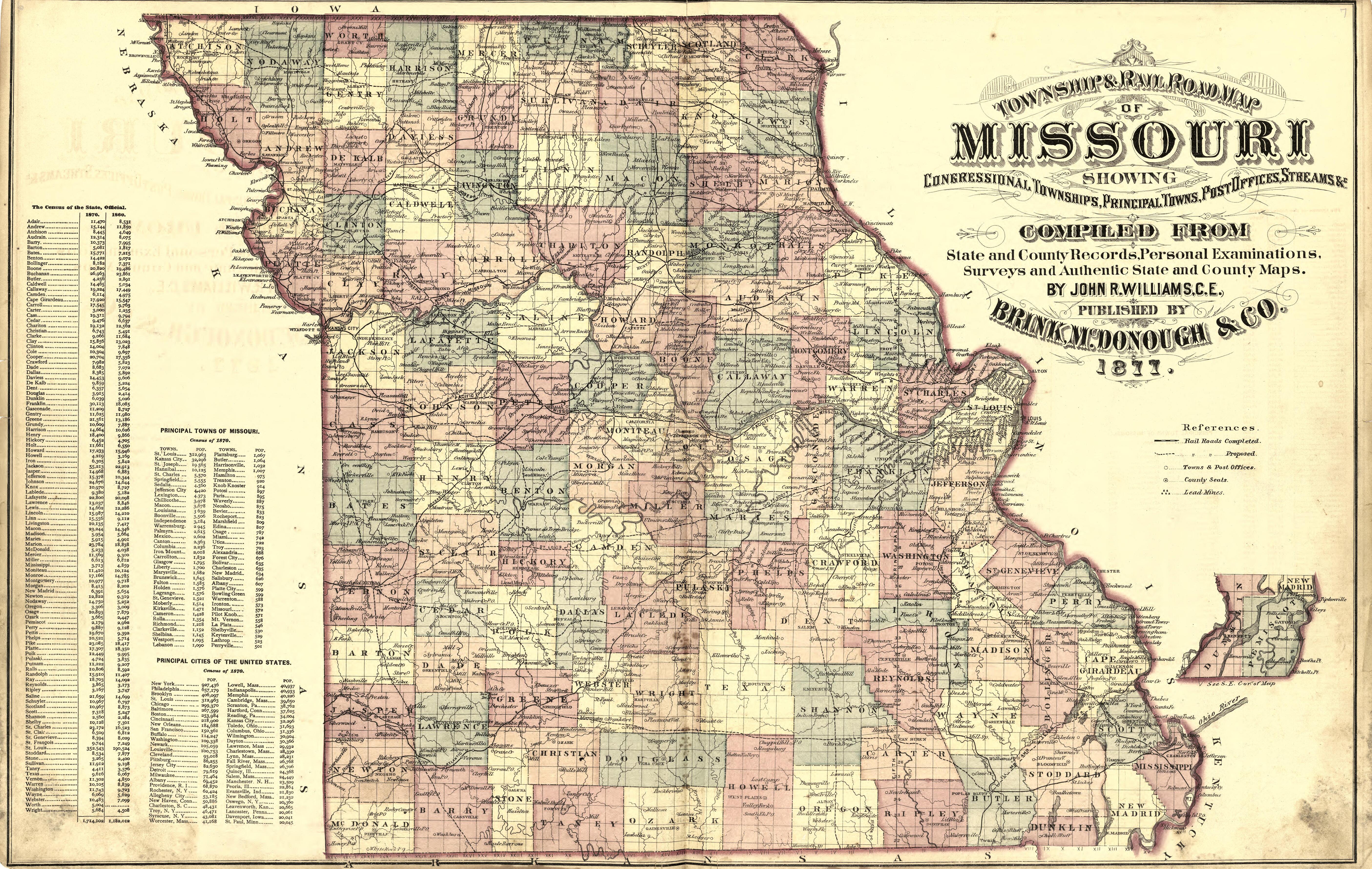 This old map of Holt County, Missouri,  was created by Brink, McDonough &amp; Co in 1877