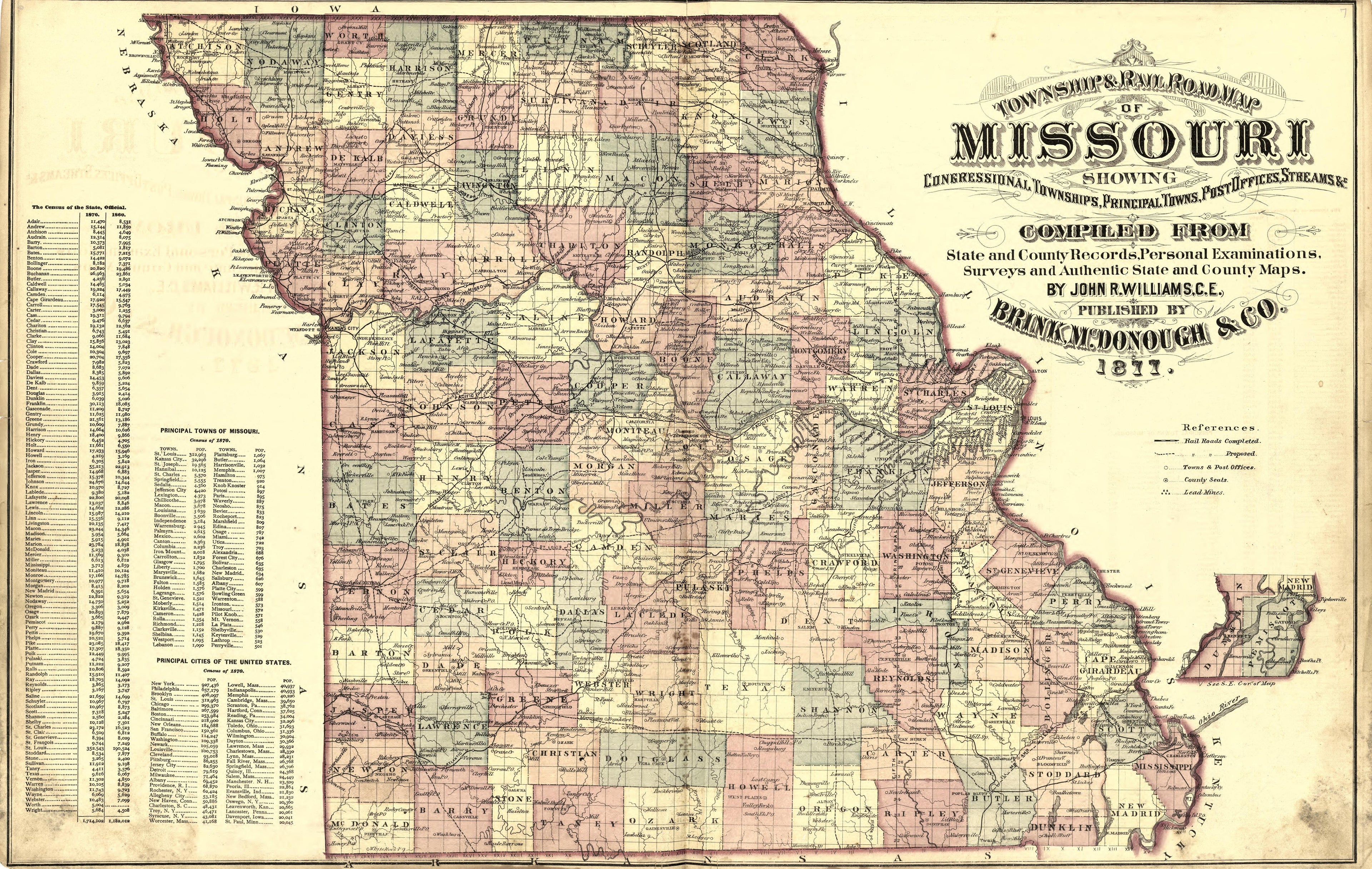 This old map of Holt County, Missouri,  was created by Brink, McDonough &amp; Co in 1877
