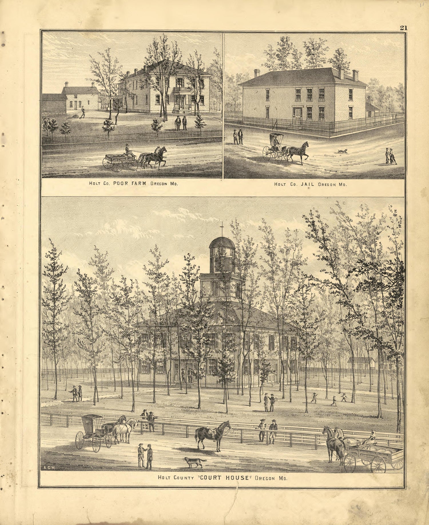 This old map of Holt County, Missouri,  was created by Brink, McDonough &amp; Co in 1877