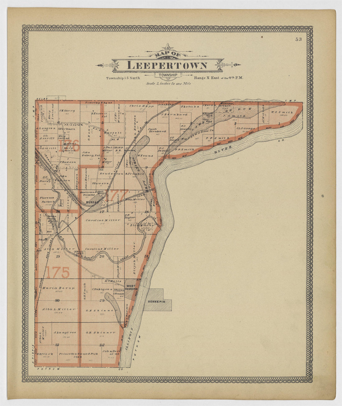 Image 30 of 20th Century Atlas of Bureau County, Illinois from 20th Century Atlas of Bureau County, Illinois : Containing Maps of Villages, Cities and Townships of the County, of the State, United States and World 1905 by Relic Map Company