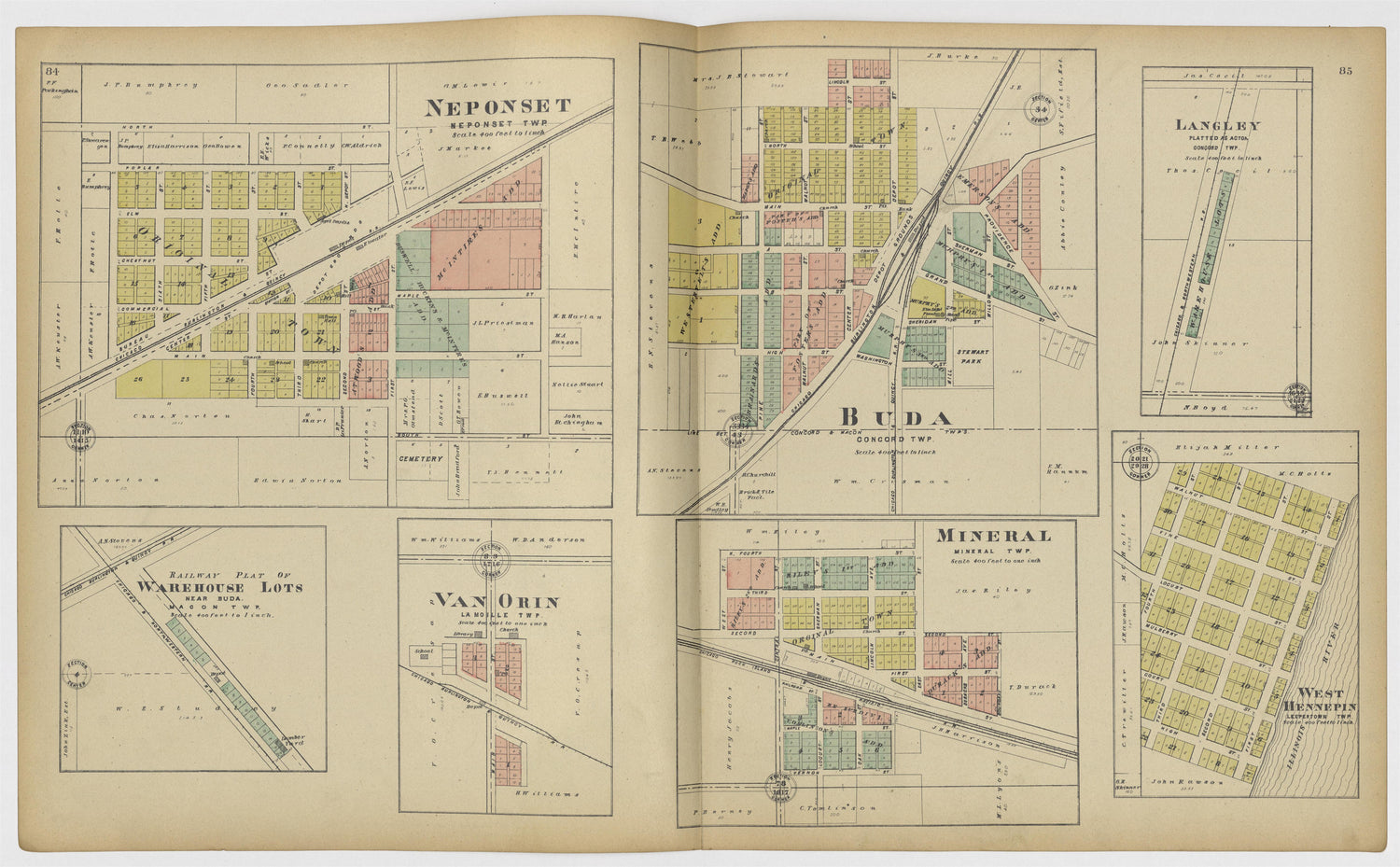 Image 40 of 20th Century Atlas of Bureau County, Illinois from 20th Century Atlas of Bureau County, Illinois : Containing Maps of Villages, Cities and Townships of the County, of the State, United States and World 1905 by Relic Map Company
