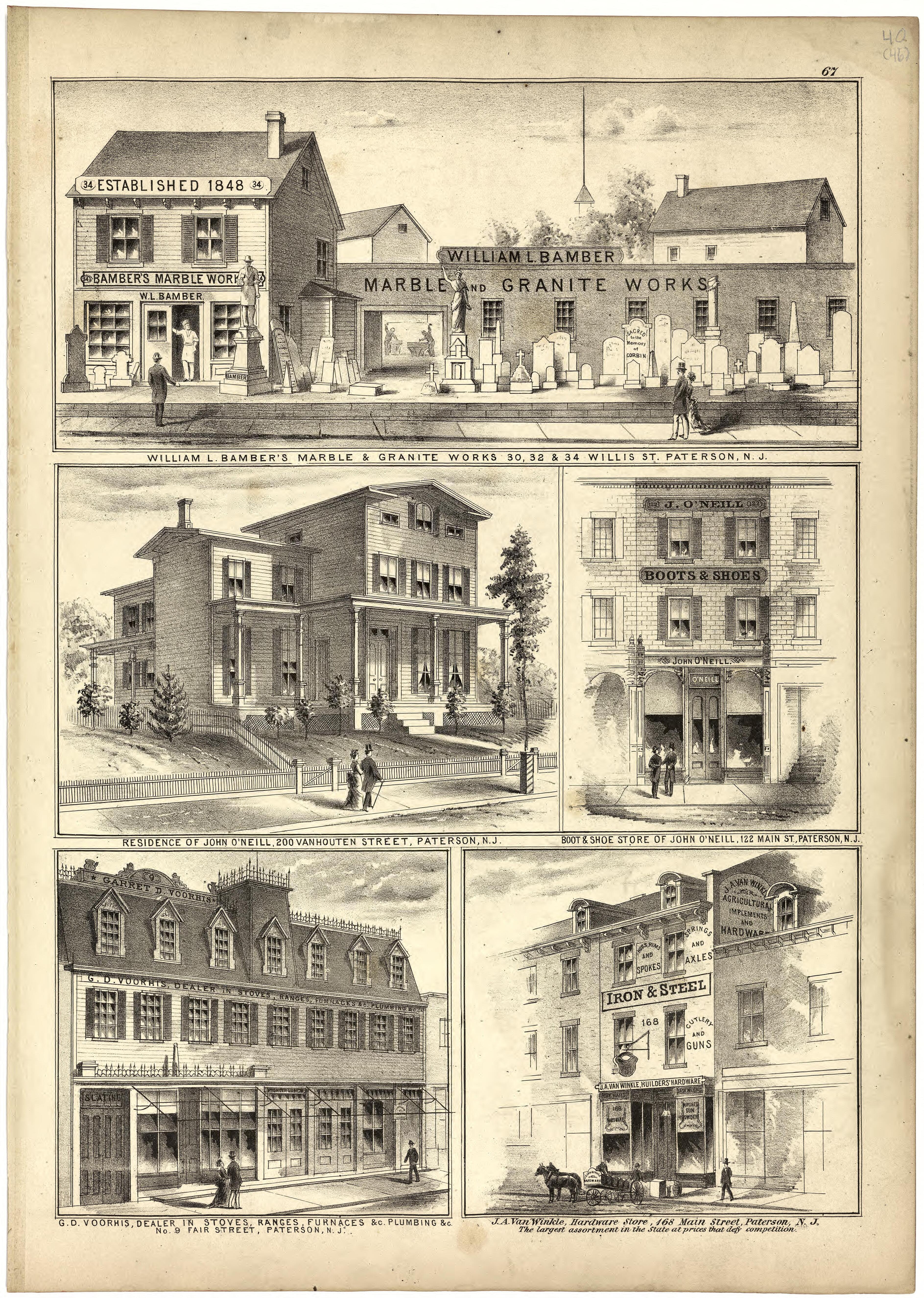 Illustrations from Atlas of Passaic County, New-Jersey : from Actual Surveys of Each Township and Village Under the Supervision of the Publishers, Assisted by Able Engineers of Paterson 1877 by Relic Map Company