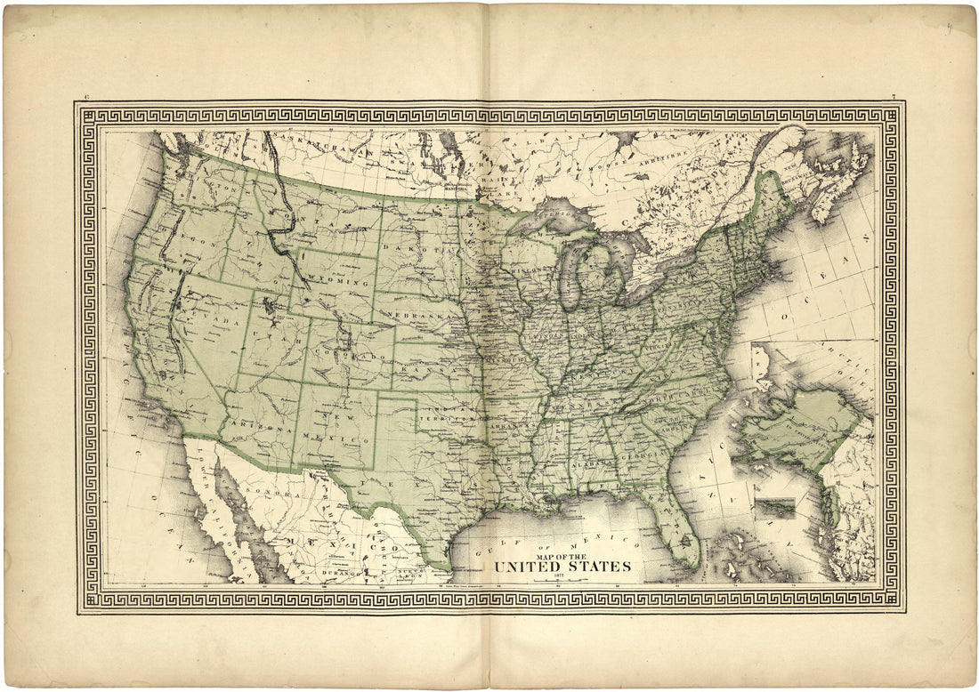 Map of the United States from Atlas of Passaic County, New-Jersey : from Actual Surveys of Each Township and Village Under the Supervision of the Publishers, Assisted by Able Engineers of Paterson 1877 by Relic Map Company