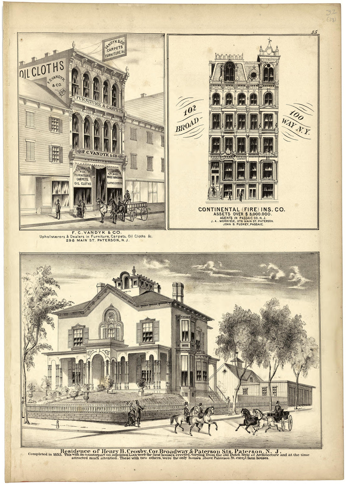 Illustrations from Atlas of Passaic County, New-Jersey : from Actual Surveys of Each Township and Village Under the Supervision of the Publishers, Assisted by Able Engineers of Paterson 1877 by Relic Map Company