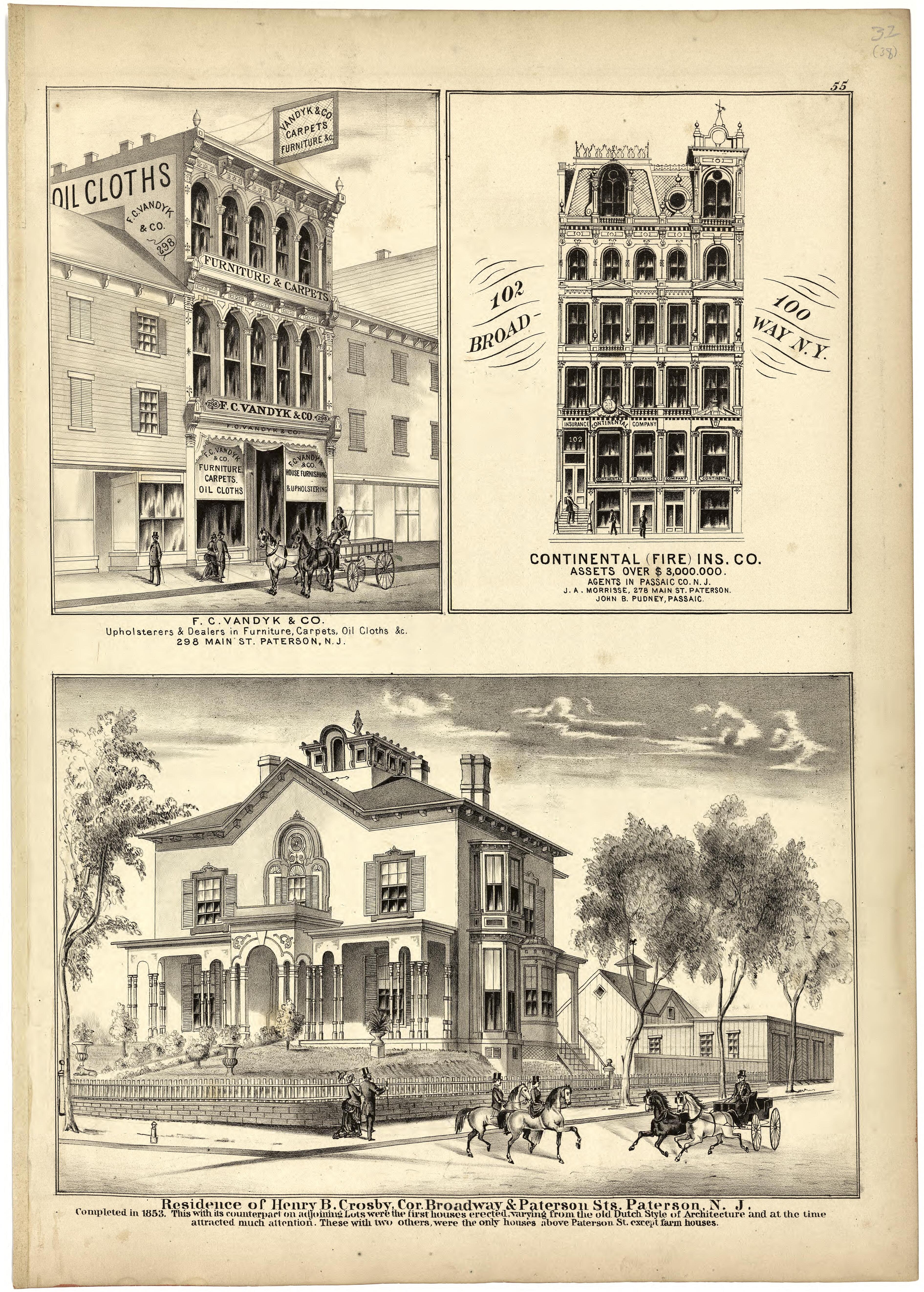 Illustrations from Atlas of Passaic County, New-Jersey : from Actual Surveys of Each Township and Village Under the Supervision of the Publishers, Assisted by Able Engineers of Paterson 1877 by Relic Map Company