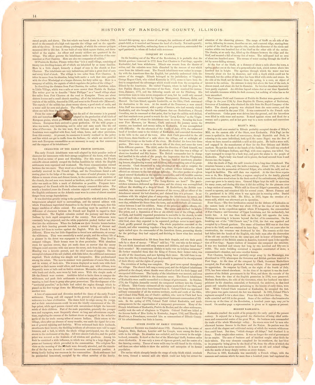 History of Randolph County, Illinois...continued from an Illustrated Historical Atlas Map of Randolph County, Ills. : Carefully Compiled from Personal Examinations and Surveys 1875 by Relic Map Company