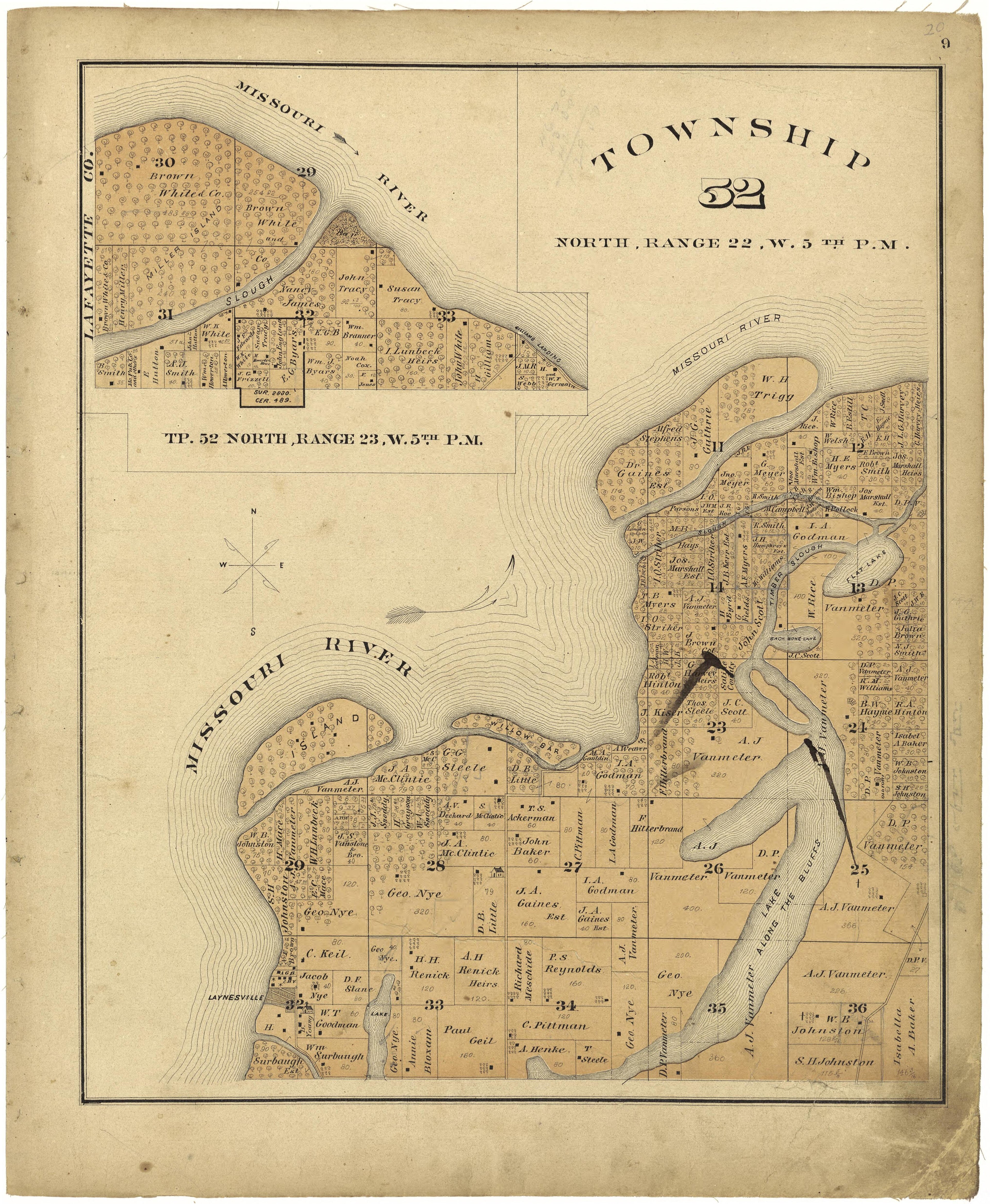 This old map of Missouri, Saline County,  was created by Missouri Publishing Co in 1876