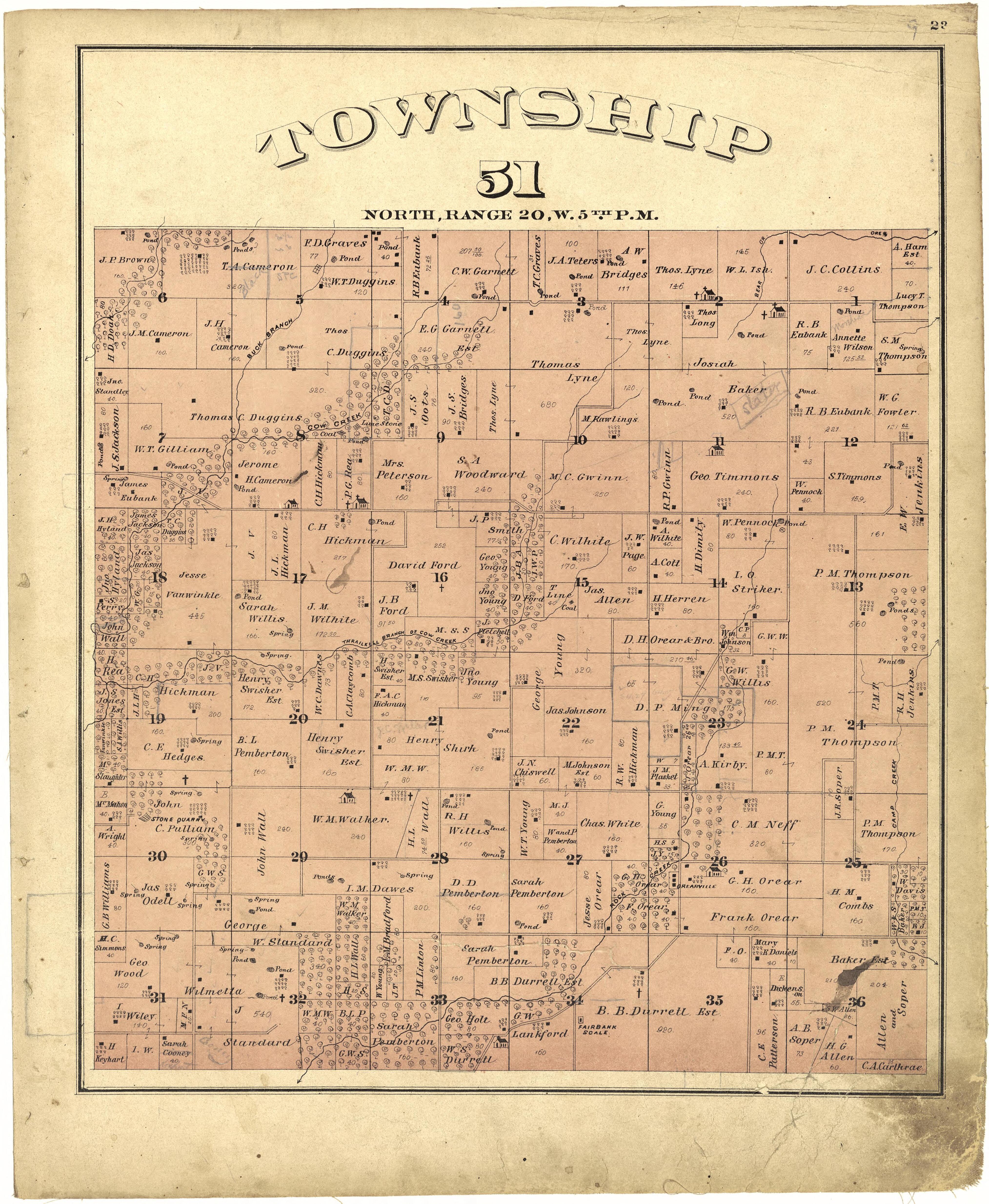 This old map of Missouri, Saline County,  was created by Missouri Publishing Co in 1876
