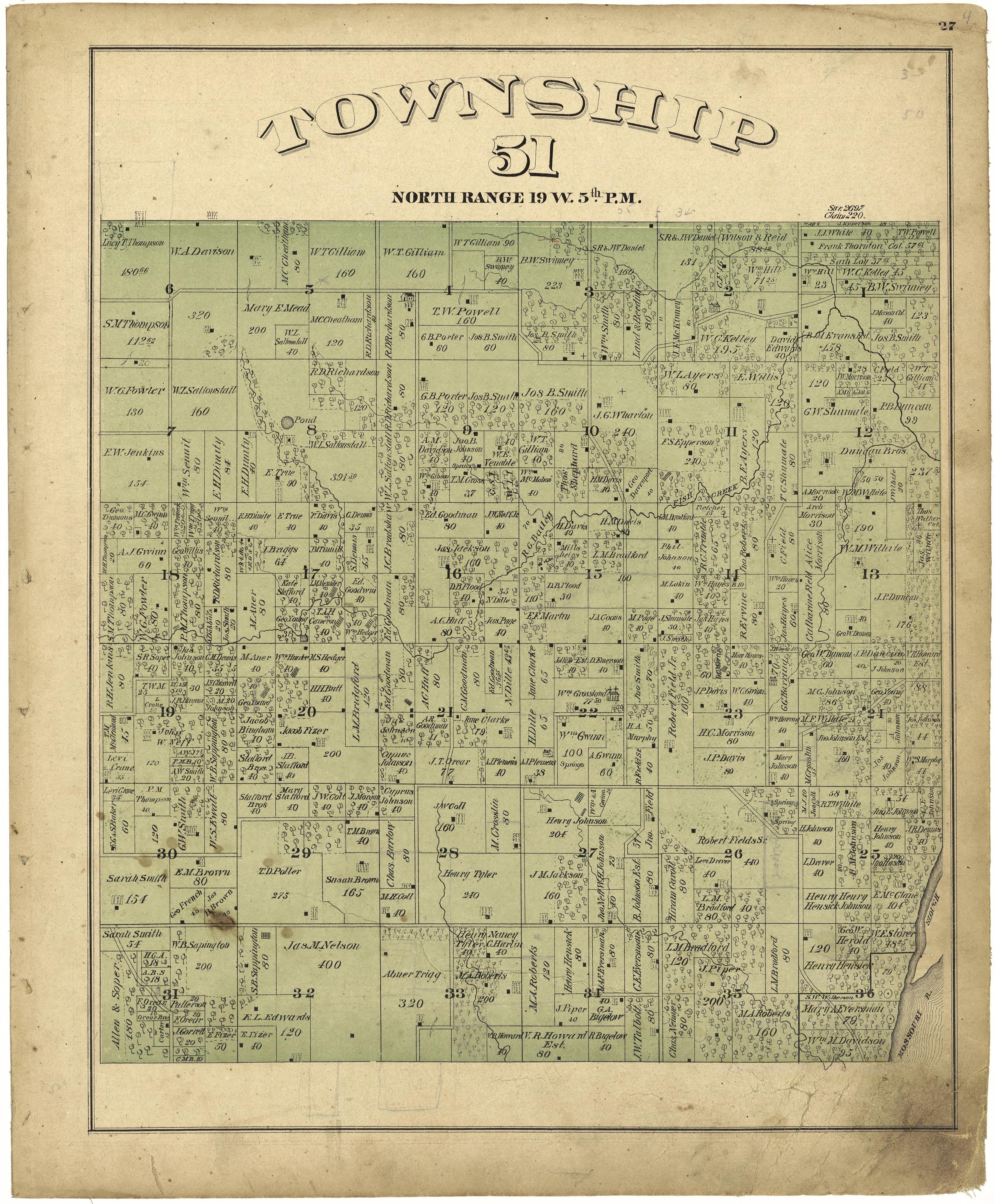 This old map of Missouri, Saline County,  was created by Missouri Publishing Co in 1876