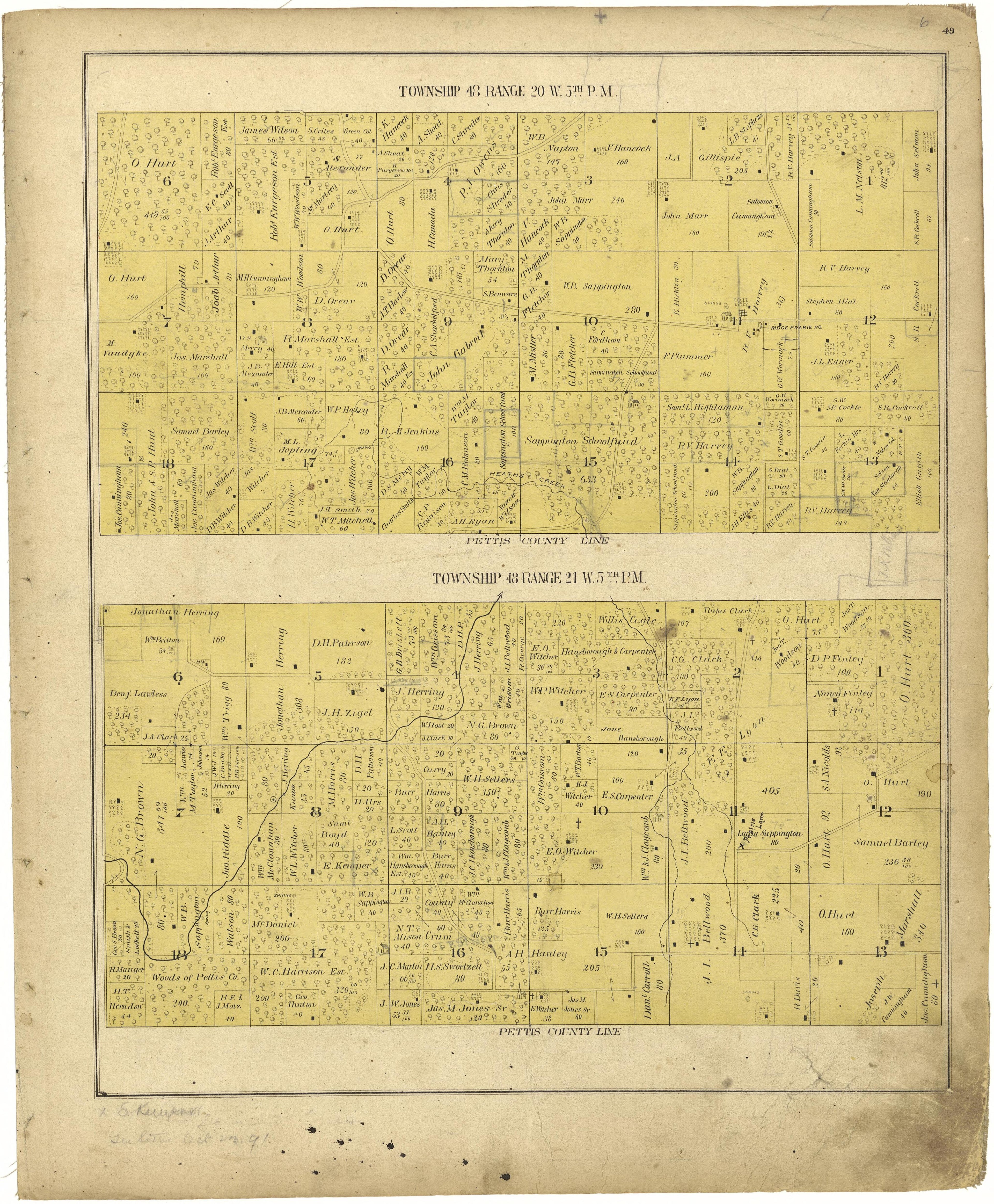 This old map of Missouri, Saline County,  was created by Missouri Publishing Co in 1876