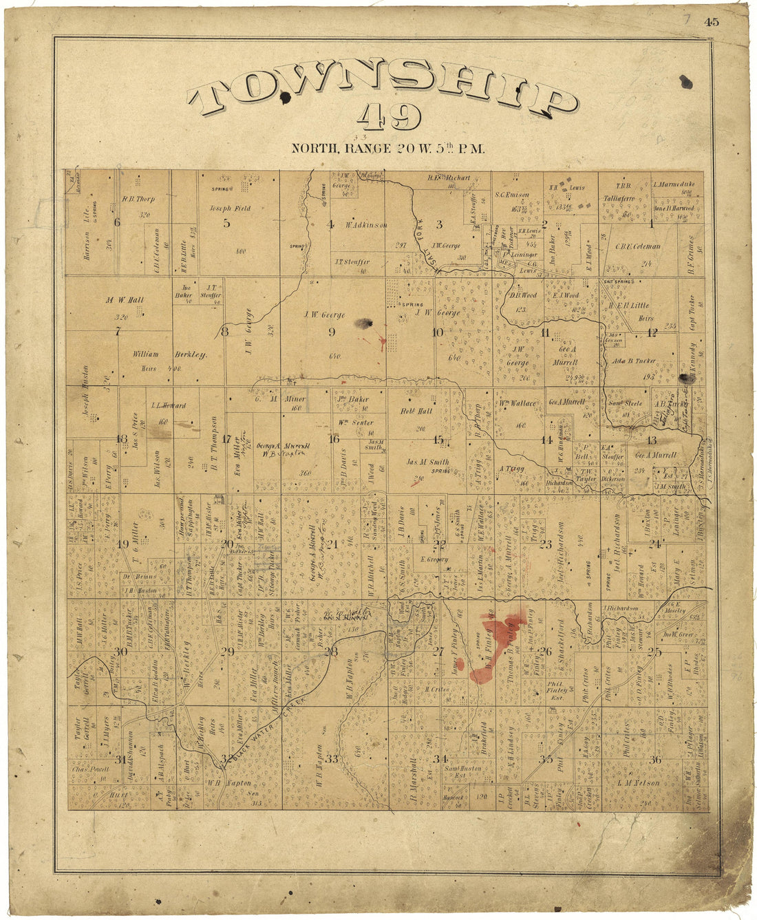 This old map of Missouri, Saline County,  was created by Missouri Publishing Co in 1876