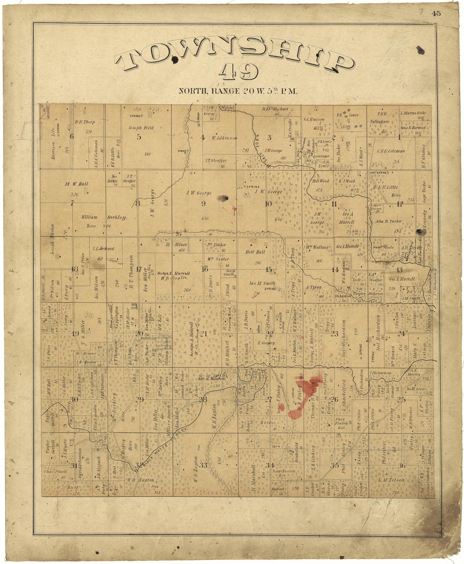 This old map of Missouri, Saline County,  was created by Missouri Publishing Co in 1876