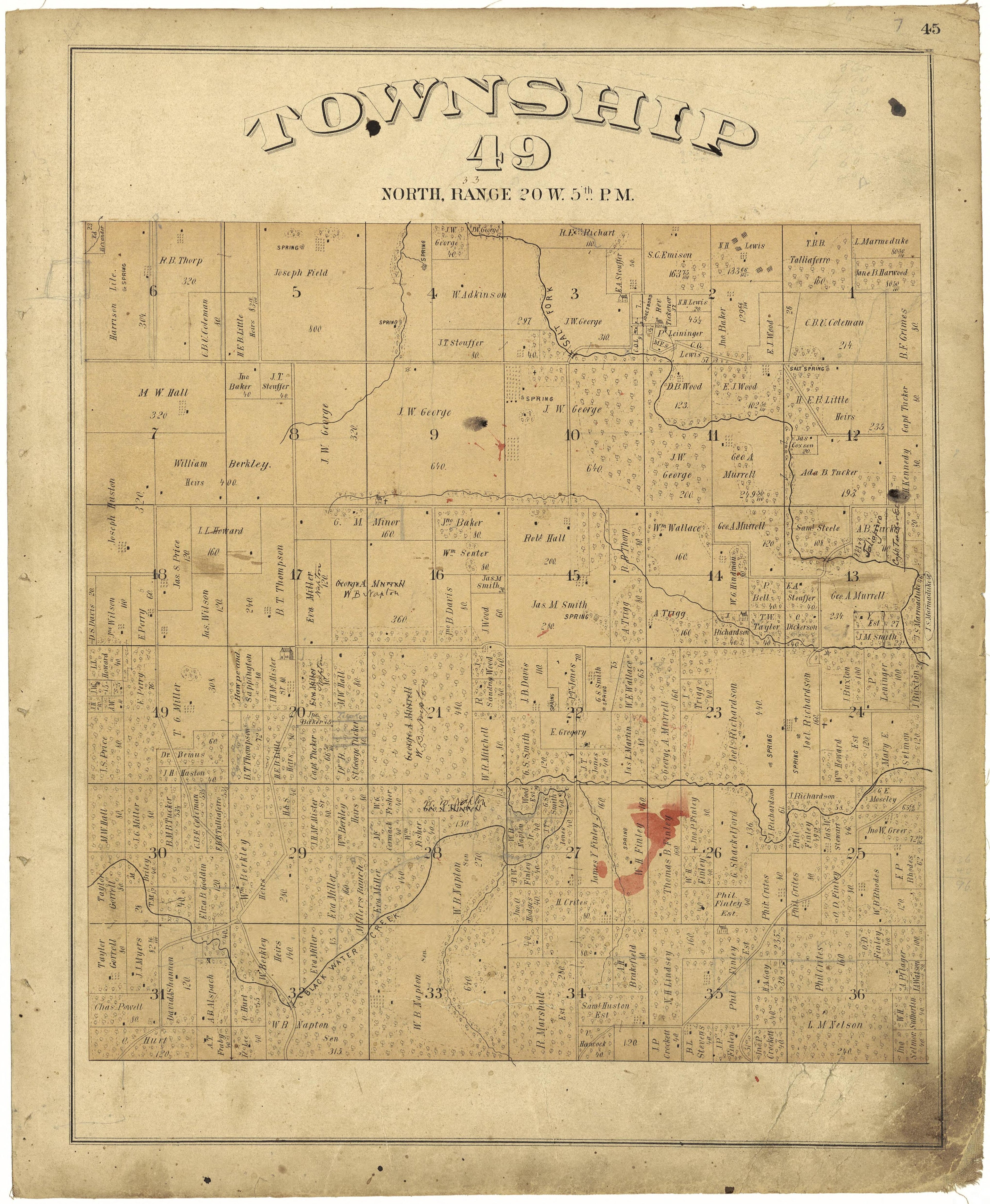 This old map of Missouri, Saline County,  was created by Missouri Publishing Co in 1876