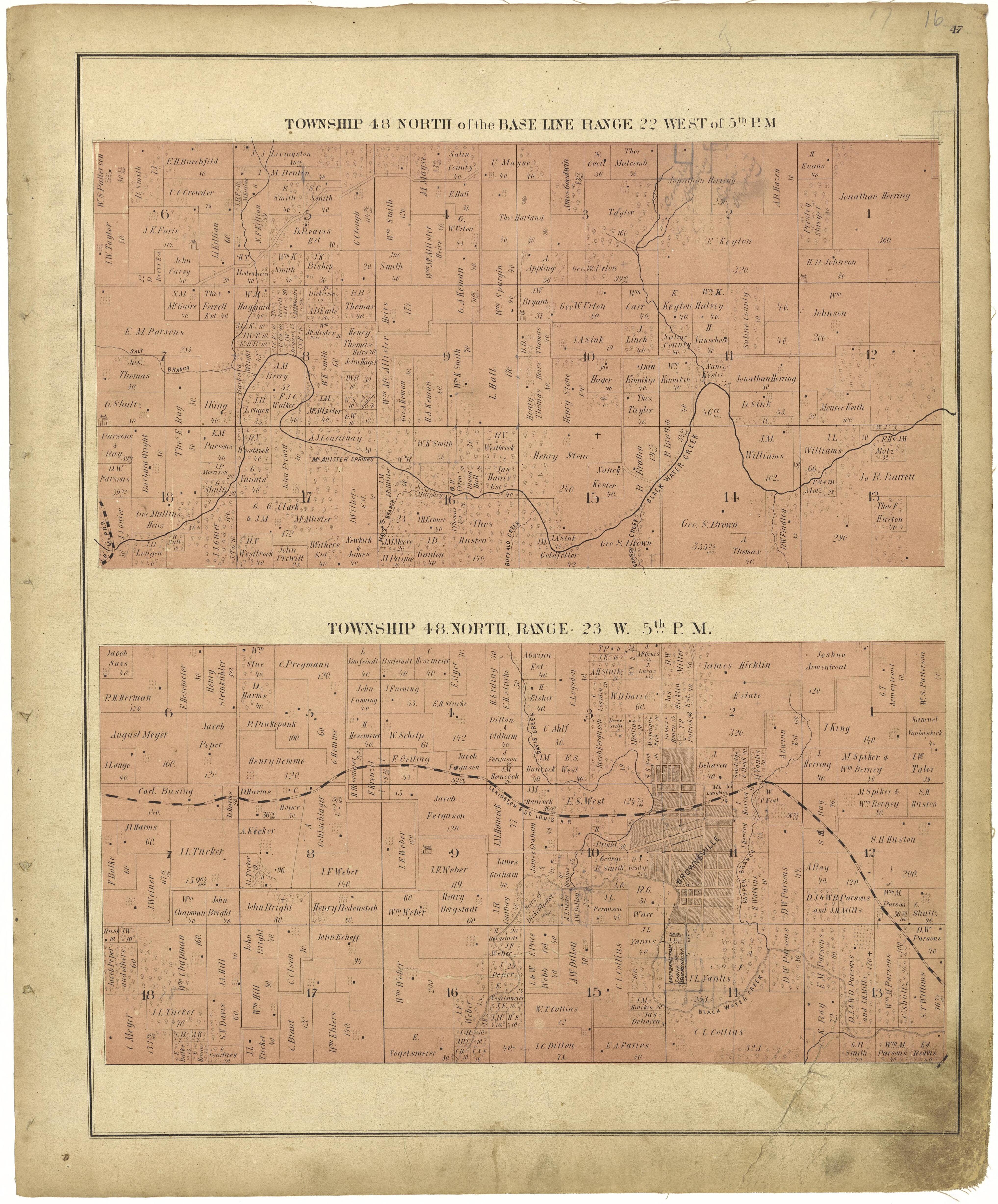This old map of Missouri, Saline County,  was created by Missouri Publishing Co in 1876
