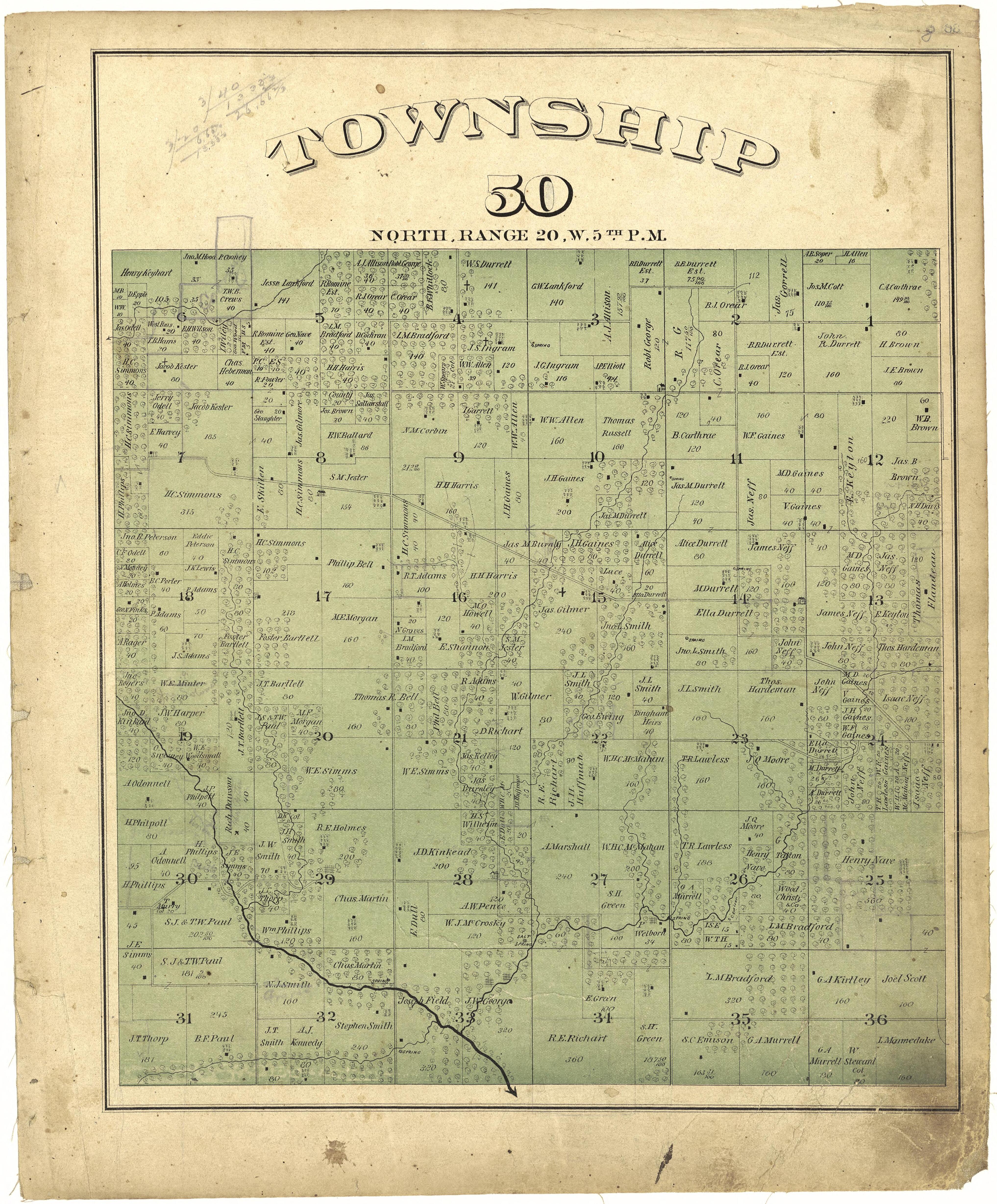 This old map of Missouri, Saline County,  was created by Missouri Publishing Co in 1876